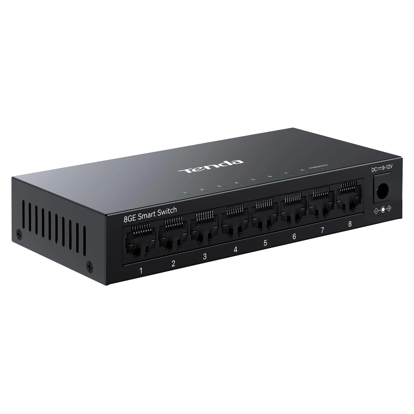 Tenda TEG208E Managed Switch 8 Port Gigabit Netzwerk Switch (IGMP-Snooping, QoS, VLAN, DHCP- Snooping, LAG, MAC Address Binding, Lüfterlos, Energieeffizient, Metall) LAN Verteiler LAN Splitter