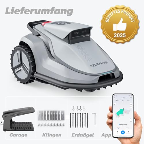 Terramow V1000 Mähroboter ohne Begrenzungskabel, ohne RTK, mit KI-Bilderkennung und Hinderniserkennung für Garten bis 1200m² - Image 9