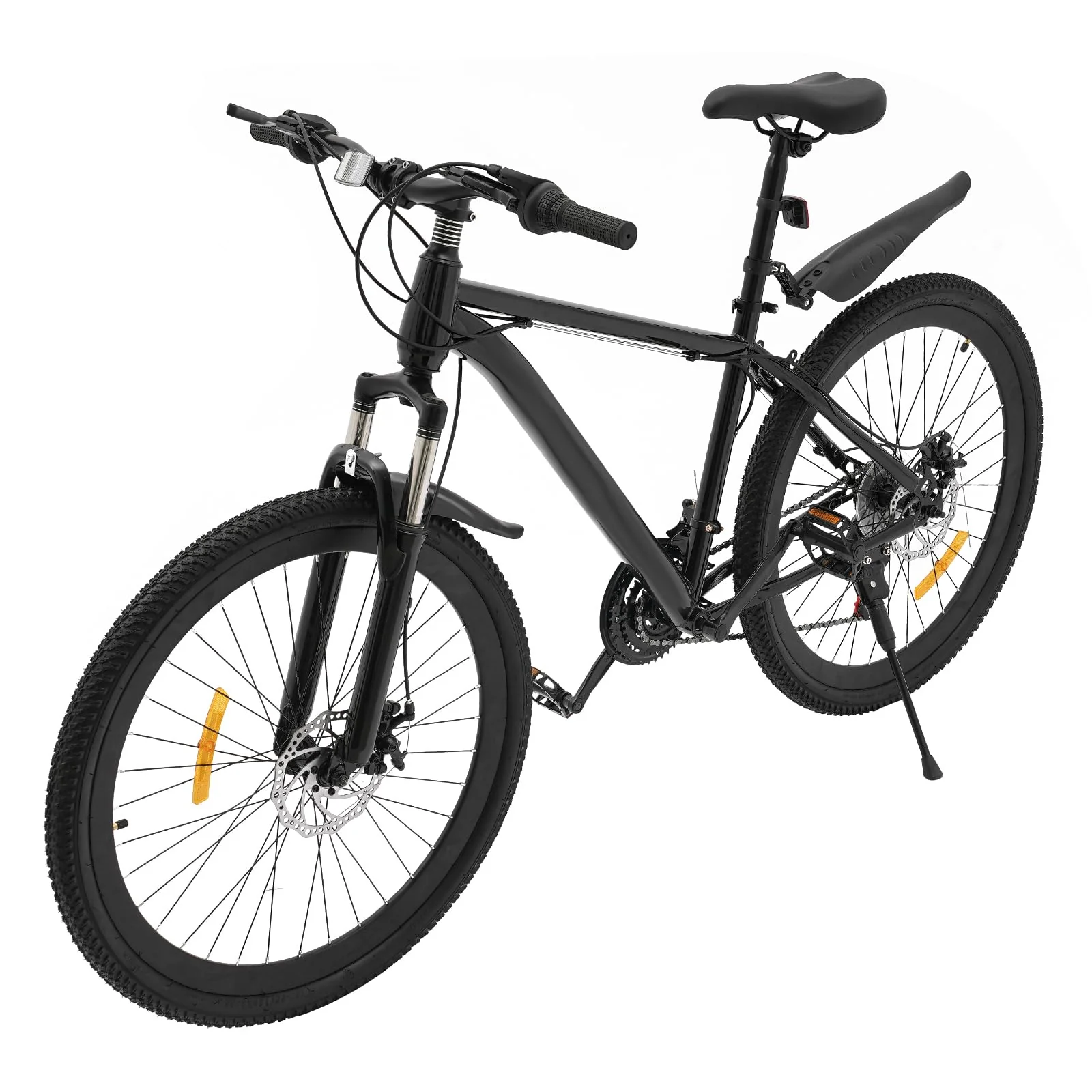 TESUGN Mountainbike, 26 Zoll Fahrrad 21 Gang Stahlrahmen mit Scheibenbremsen Schutzbleche Federgabel Trekkingrad MTB für Jungen, Mädchen