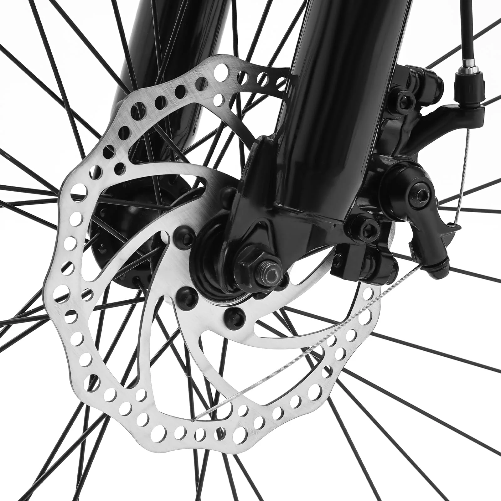 TESUGN Mountainbike, 26 Zoll Fahrrad 21 Gang Stahlrahmen mit Scheibenbremsen Schutzbleche Federgabel Trekkingrad MTB für Jungen, Mädchen - Image 5