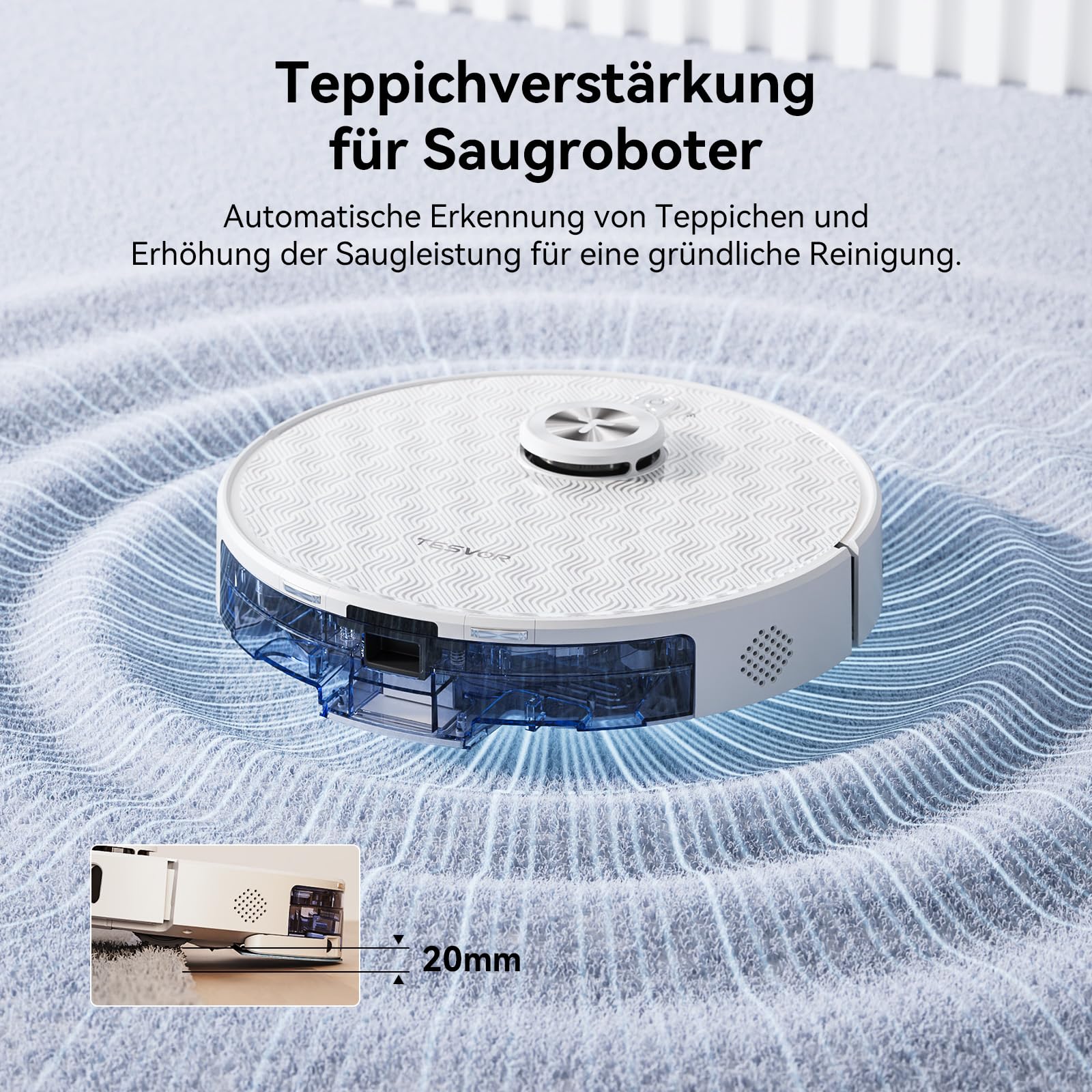 Tesvor S8Pro Saugroboter mit Wischfunktion -6000Pa Staubsauger Roboter 3in1 Roboterstaubsauger+LiDAR-Navigation+240 Min Laufzeit,APP/Alexa Steuerung,ideal für Haustierhaare,Teppiche,Hartböden. - Image 2