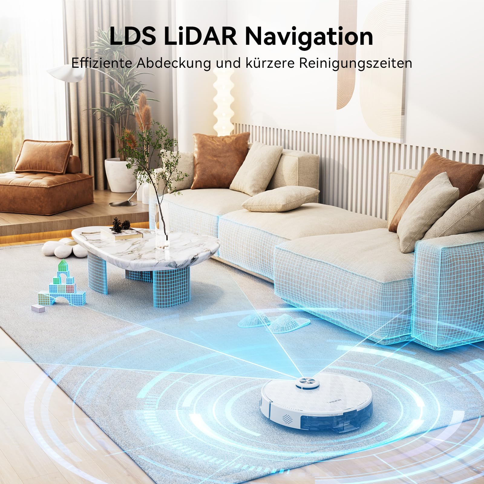 Tesvor S8Pro Saugroboter mit Wischfunktion -6000Pa Staubsauger Roboter 3in1 Roboterstaubsauger+LiDAR-Navigation+240 Min Laufzeit,APP/Alexa Steuerung,ideal für Haustierhaare,Teppiche,Hartböden. - Image 9