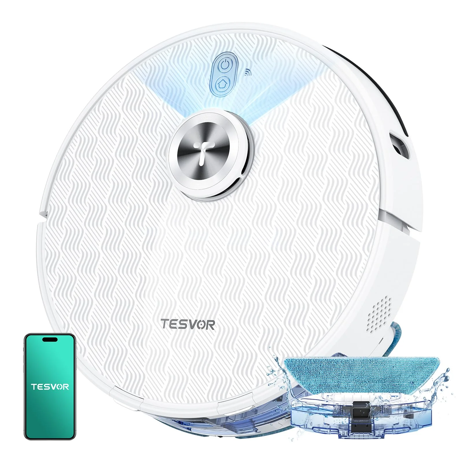 Tesvor S8Pro Saugroboter mit Wischfunktion -8000Pa Staubsauger Roboter 3in1 Roboterstaubsauger+LiDAR-Navigation+240 Min Laufzeit,APP/Alexa Steuerung,ideal für Haustierhaare,Teppiche,Hartböden.