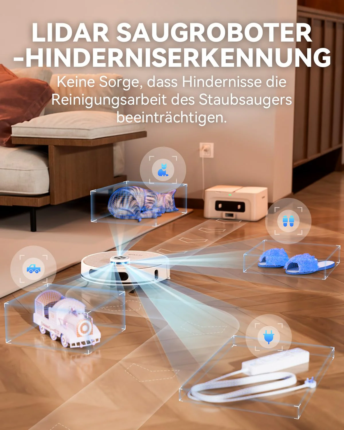 Tesvor S8Pro Saugroboter mit Wischfunktion -8000Pa Staubsauger Roboter 3in1 Roboterstaubsauger+LiDAR-Navigation+240 Min Laufzeit,APP/Alexa Steuerung,ideal für Haustierhaare,Teppiche,Hartböden. - Image 6