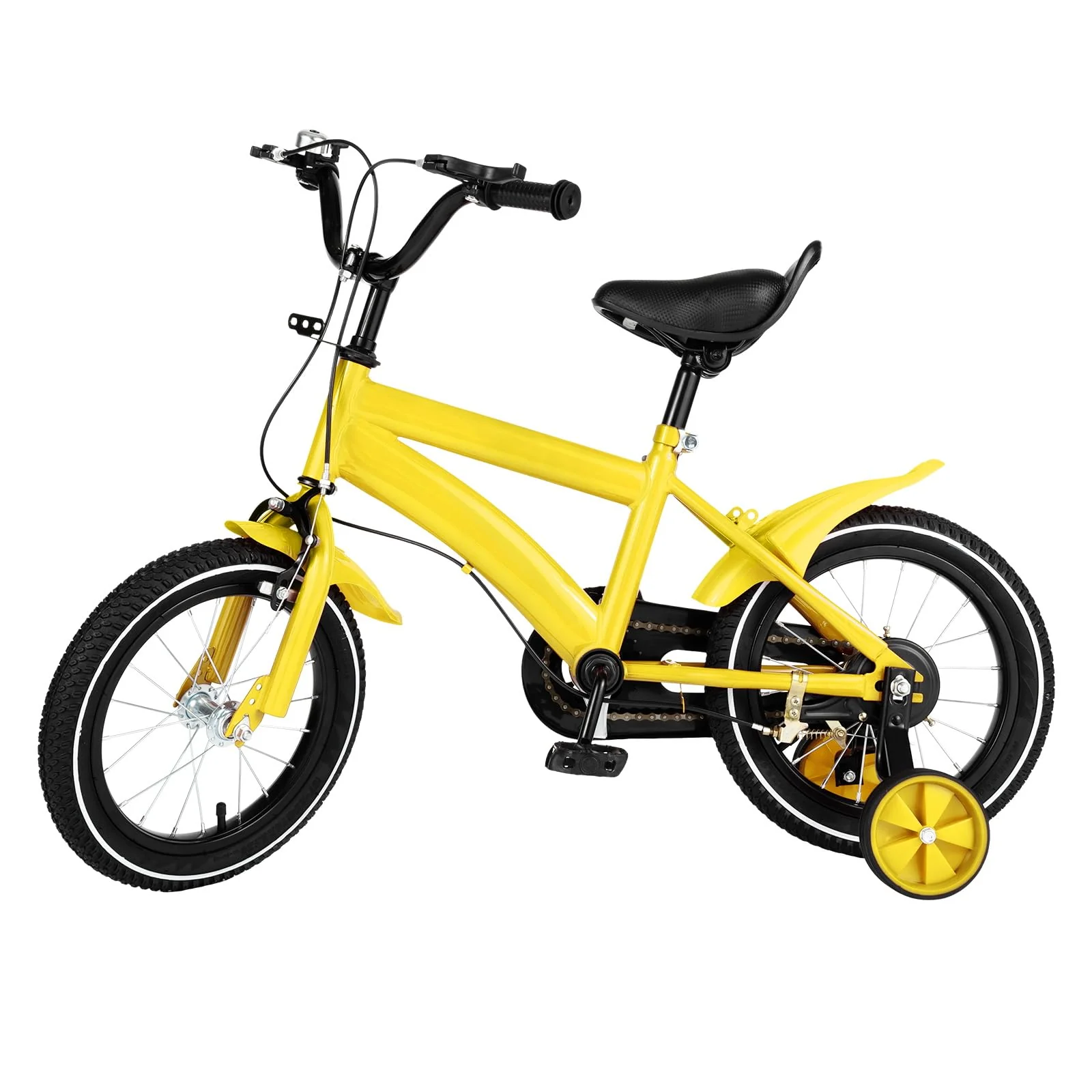 TFIANYNI Kinderfahrrad 14 Zoll, Kohlenstoffstahl Fahrrad 14 Zoll Mit Stützräder Abnehmbare, Fahrrad Für Kinder 100-115cm, Max Tragfähigkeit 50kg, Kinderrad Geschenke (Gelb) - Image 3
