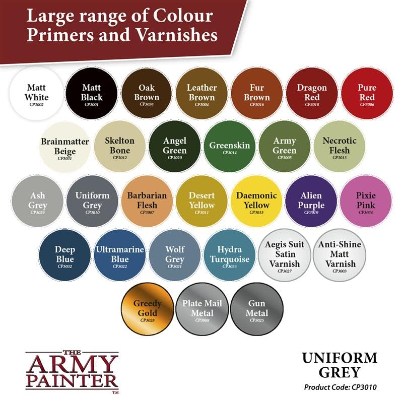 The Army Painter Colour Primer, Uniform Grey 400 ml Grundierung Spray für Fantasy Model Miniaturen Bemalen und Warhammer Figuren - Acryllack Primer - Image 2