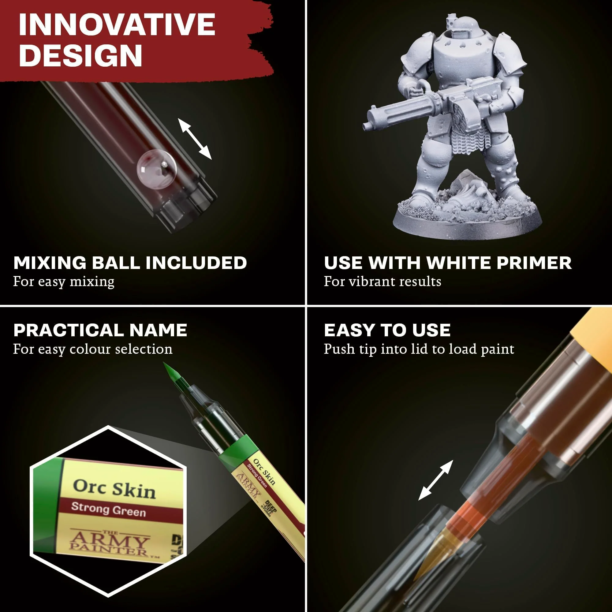 The Army Painter, Speedpaint Marker Introductory Set, 3 x 6 ml Speedpaint 2.0 Marker, grüne, rote & gelbe Acryl-Contrast-Farbstifte für DnD & Warhammer - Image 5