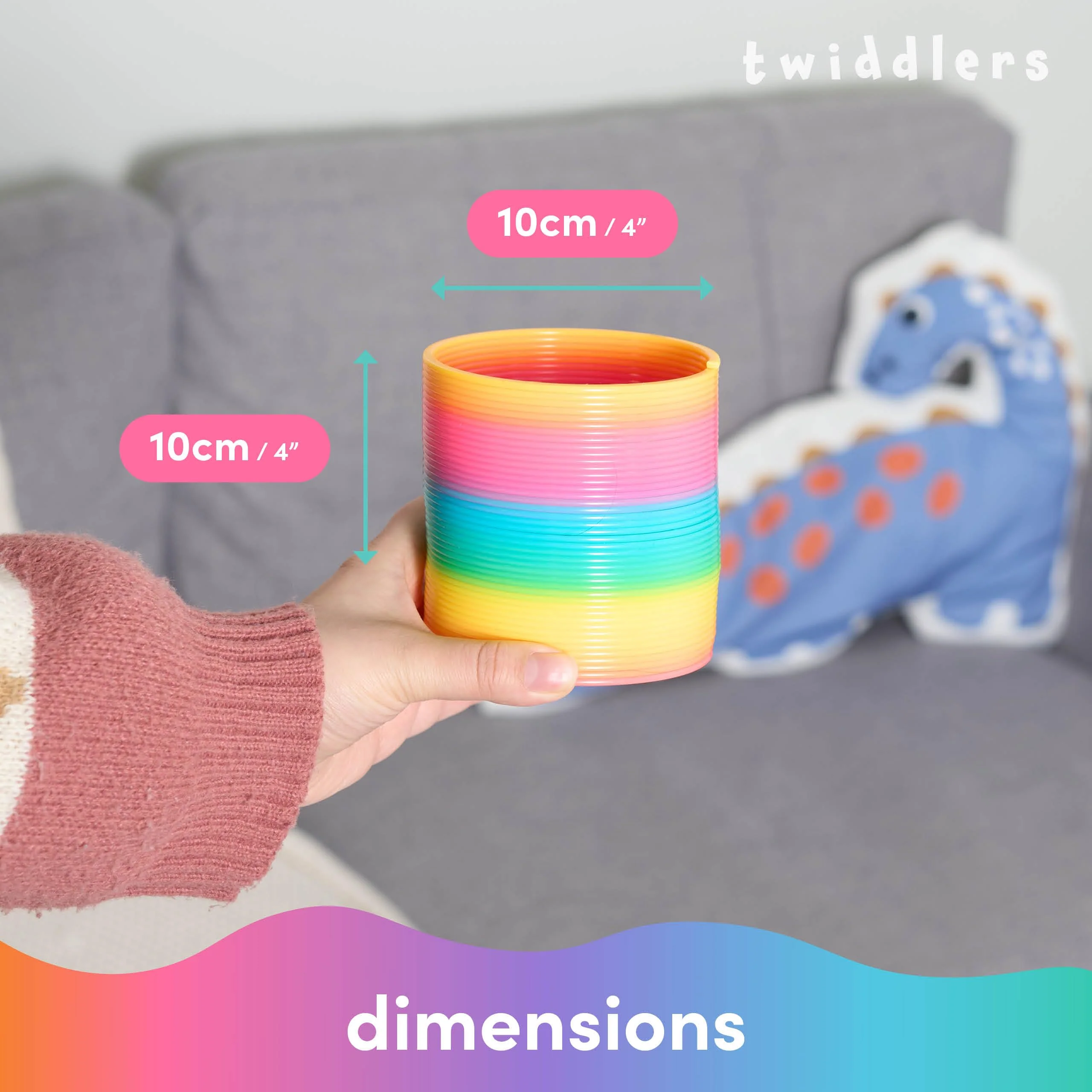 THE TWIDDLERS 2 Riesige Regenbogen Spiralen XXL - Treppenhüpfer Spielzeug für Mädchen & Jungen - Kindergeburtstag Mitgebsel - Image 6