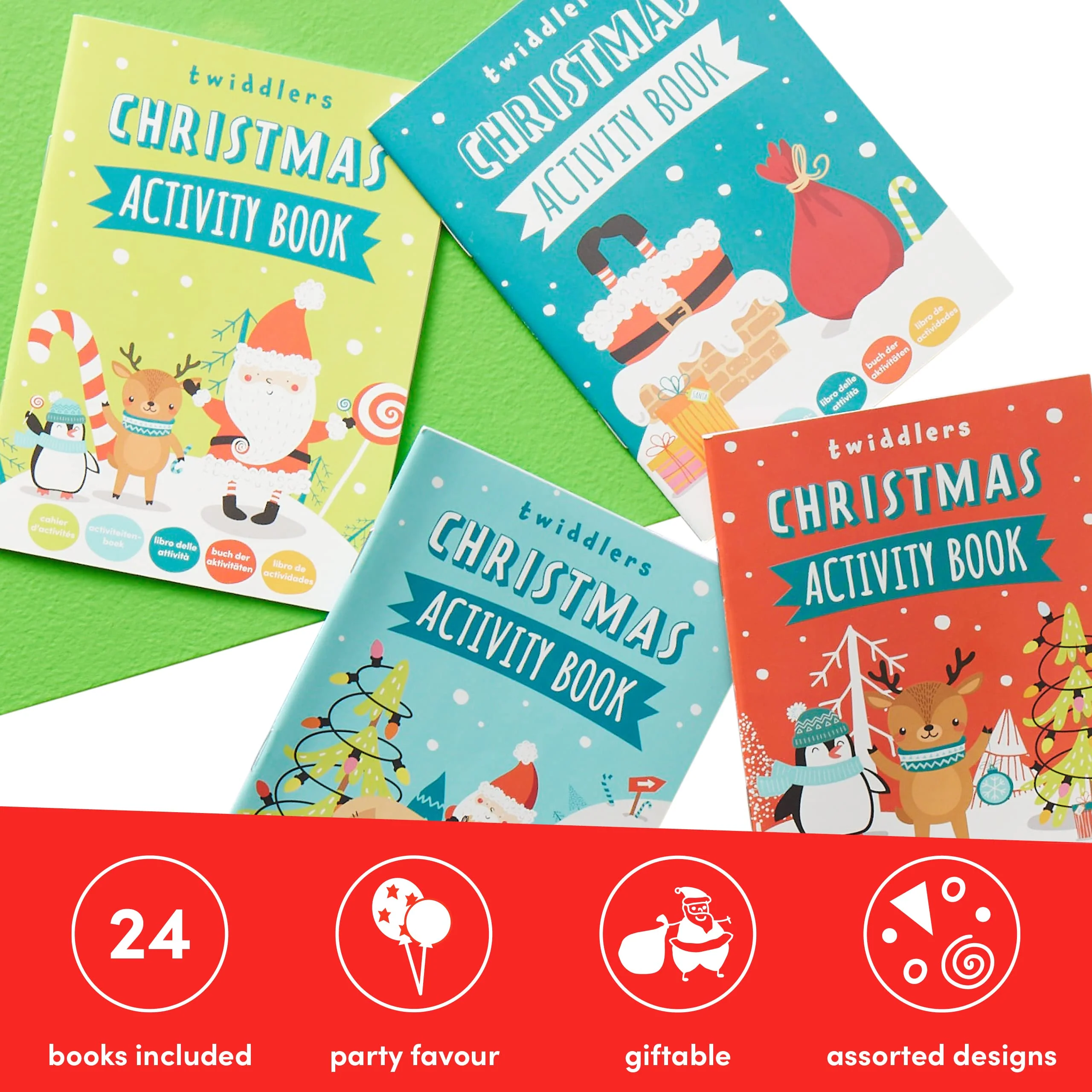THE TWIDDLERS 24 Mini Weihnachts Aktivitätsbücher für Kinder – Malbuch, Punkt zu Punkt, Rätselbuch & Mehr - Mitgebsel, Partytüten, Weihnachtsstrümpfe, Adventskalender, Gastgeschenke - Image 4