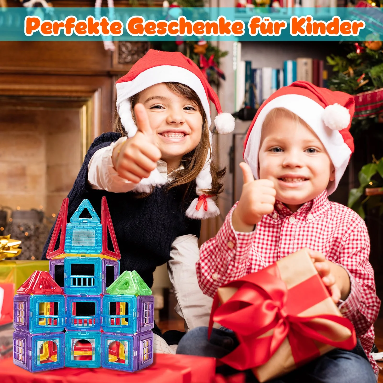 Theefun Magnetische Bausteine 100 Teile, STEM & Montessori Lernspielzeug Hochwertige und Stabile Magnetbausteine Jungen & Mädchen von 3–8 Jahren zu Halloween & Weihnachten - Image 4