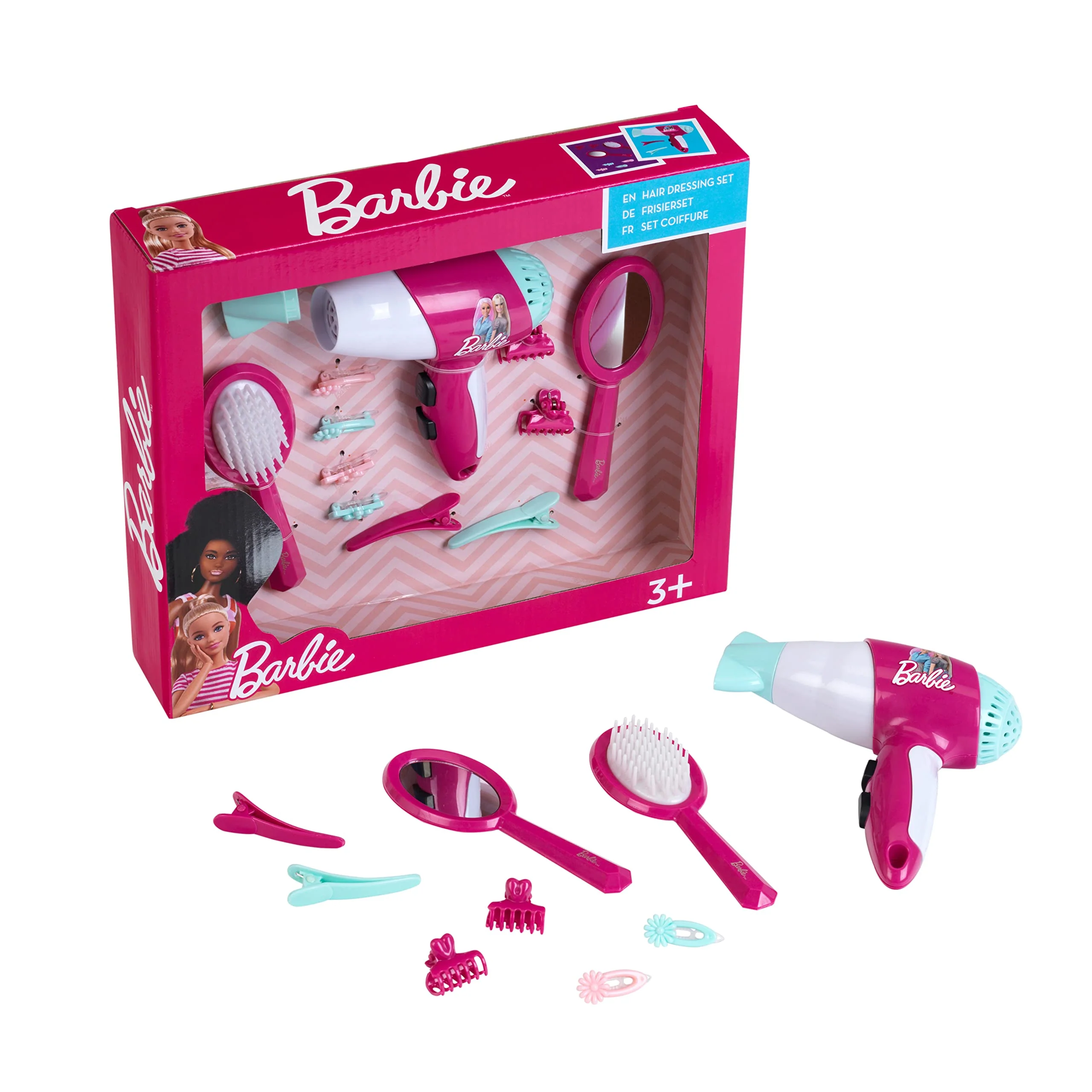 Theo Klein 5790 Barbie Frisier-Set I Zubehör und Accessoires im Barbie-Look I Inkl. Kinder-Föhn mit Kaltluftfunktion I Spielzeug für Kinder ab 3 Jahren - Image 3