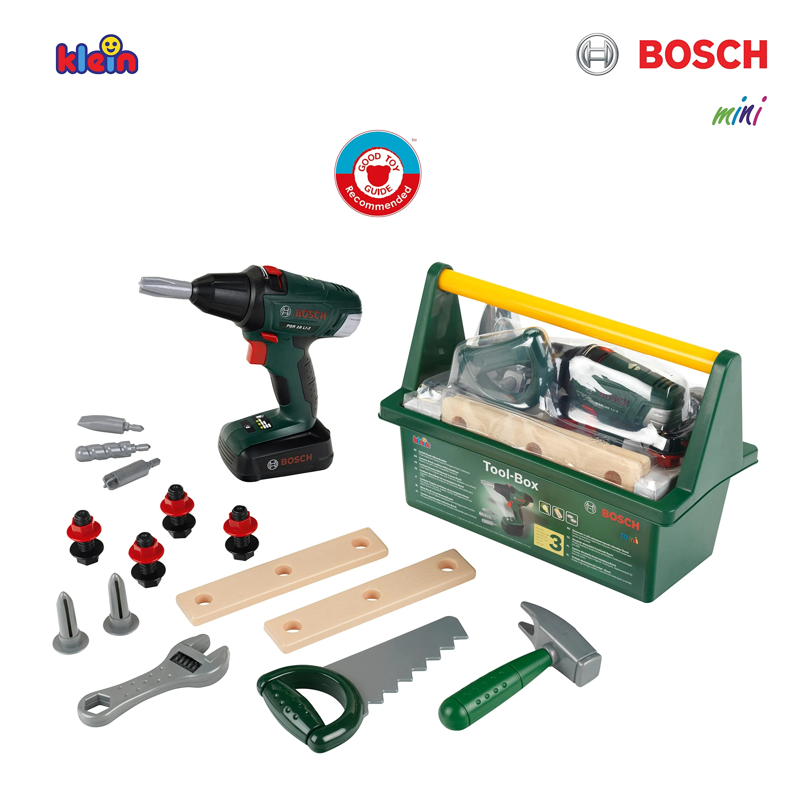 Theo Klein 8520 Bosch Werkzeug-Box | Mit Werkzeug und Zubehör| Inkl. batteriebetriebenem Akkuschrauber mit Licht und Sound | Spielzeug für Kinder ab 3 Jahren - Image 3