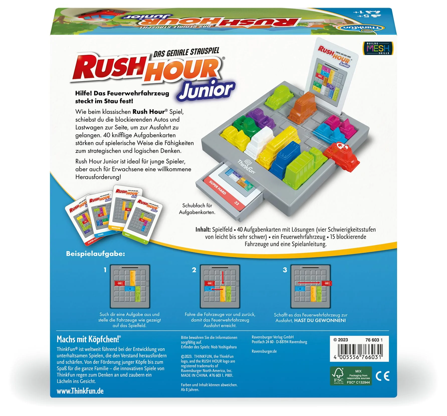 ThinkFun 76603 - Rush Hour Junior - Das bekannte Logikspiel für Kinder ab 5 Jahren. Das Stauspiel für Jungen und Mädchen. - Image 3