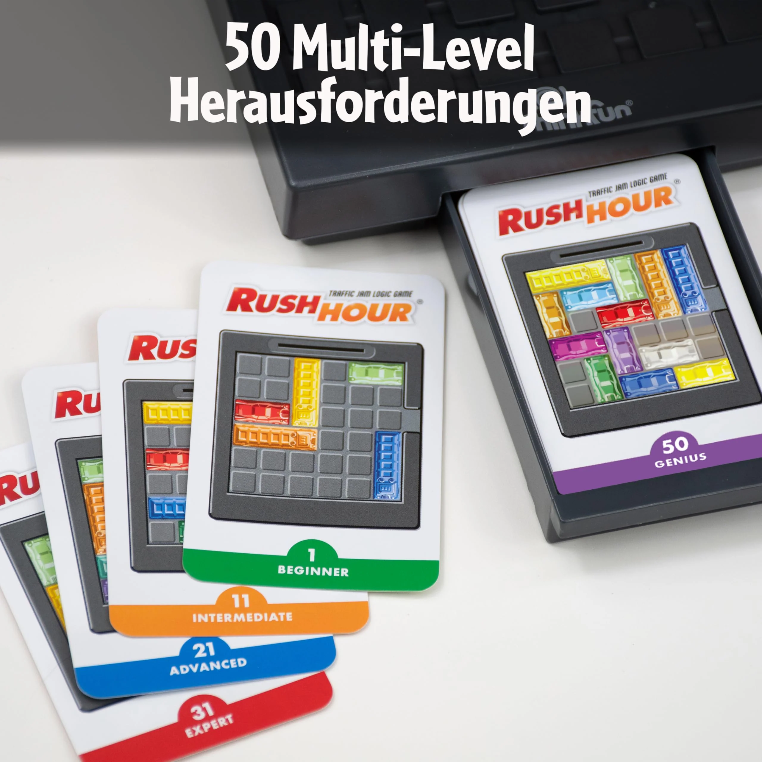 ThinkFun Rush Hour® - Das geniale Stauspiel. Logikspiel Kinder und Erwachsene, ab 8 Jahren. Inklusive 10 zusätzlicher Aufgaben, Amazon Sonderedition - Image 5