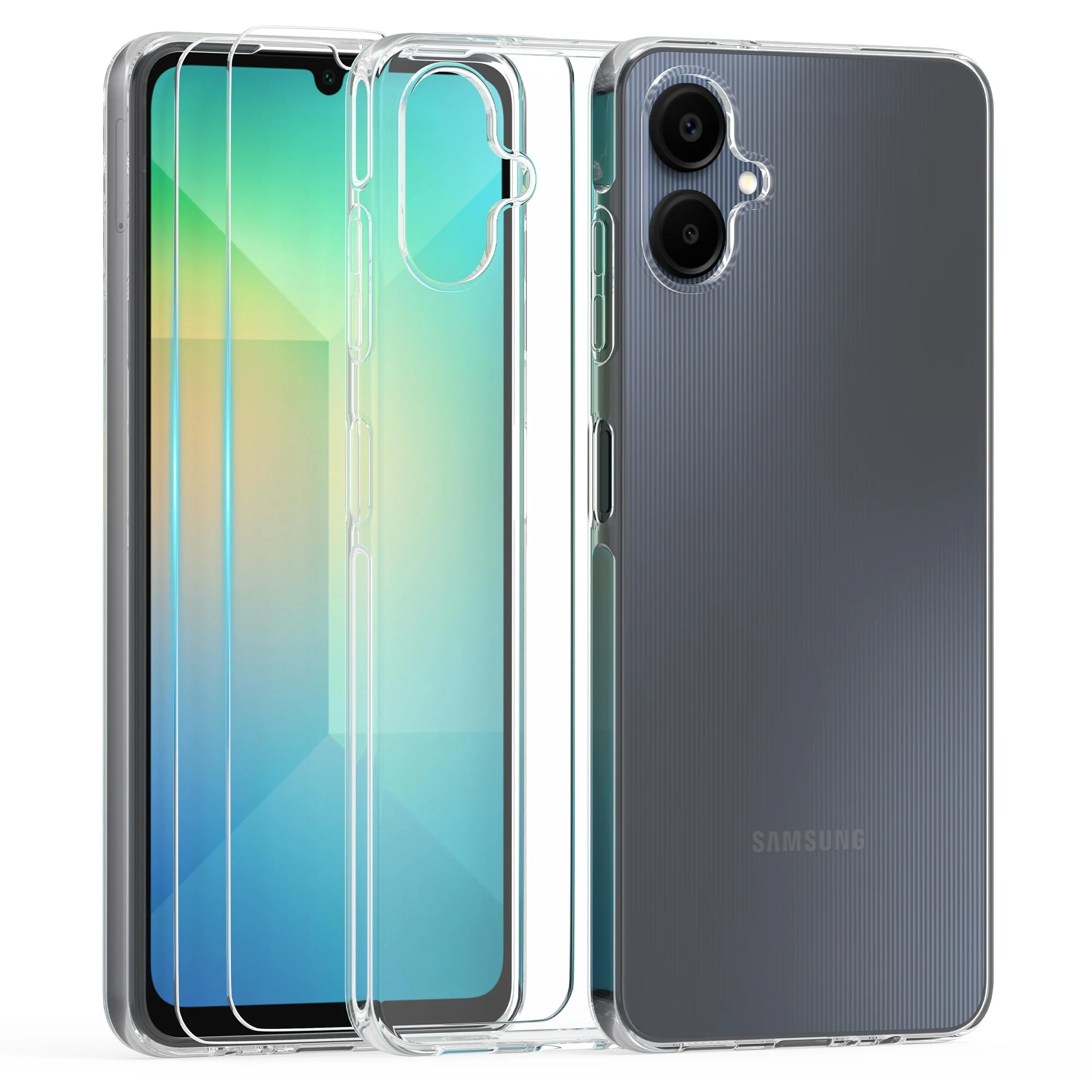 THIYUFUNS Hülle für Samsung Galaxy A06 4G Schutzhülle mit 2 Stück Schutzfolie, Dünne Weiche TPU Silikon Transparent Stoßfest Kratzfest Handyhülle Case Cover für Samsung Galaxy A06 4G (6.7") - 02 - Image 3