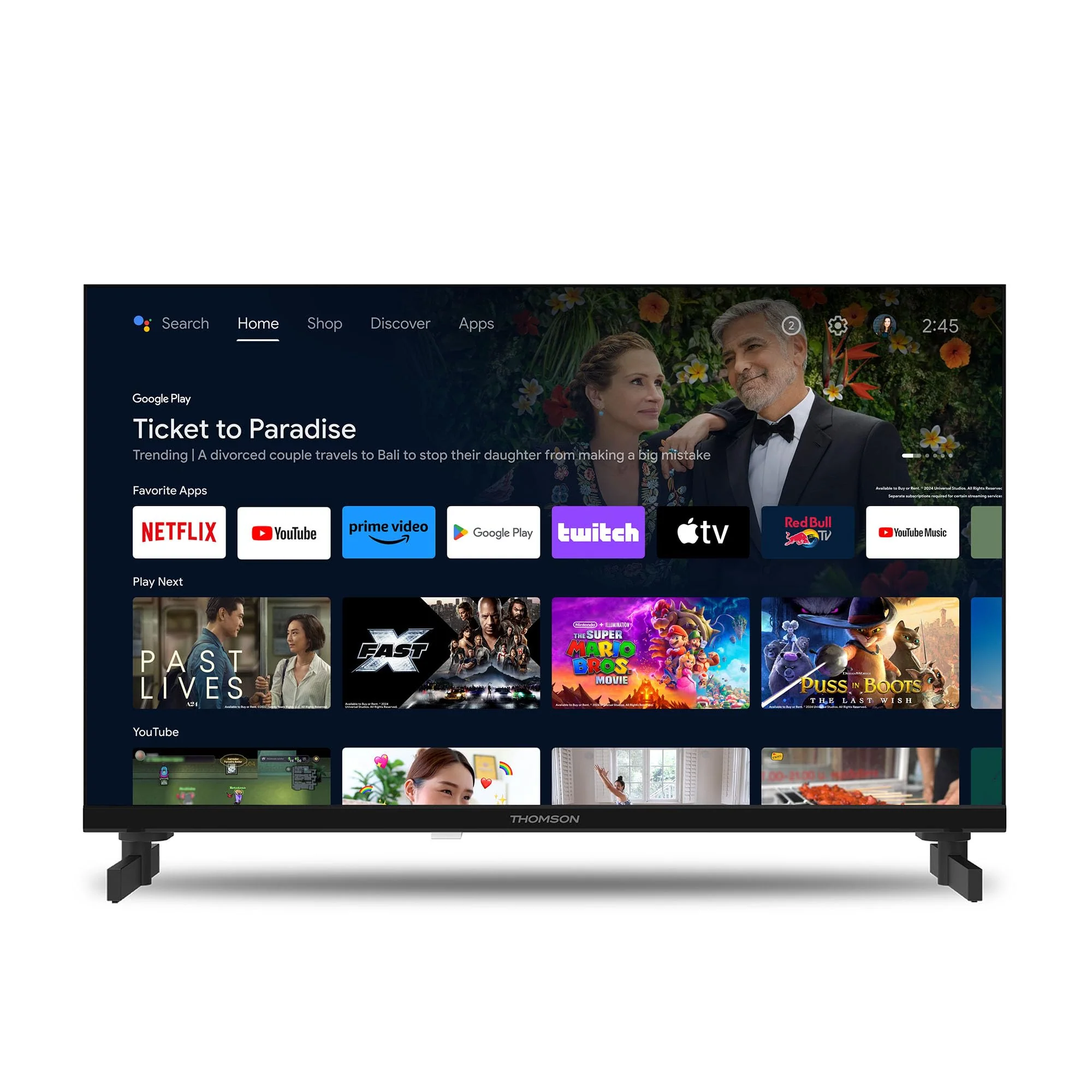 Thomson 24 Zoll (60 cm) LED HD 12V Camping Smart Android TV, Google Assistant, Wi-Fi, Dolby Digital, Bluetooth, Triple-Tuner (Kabel/Satellit/Antenne), HDMI, CI+, A+ Panel- 24HA2S13C - Image 7