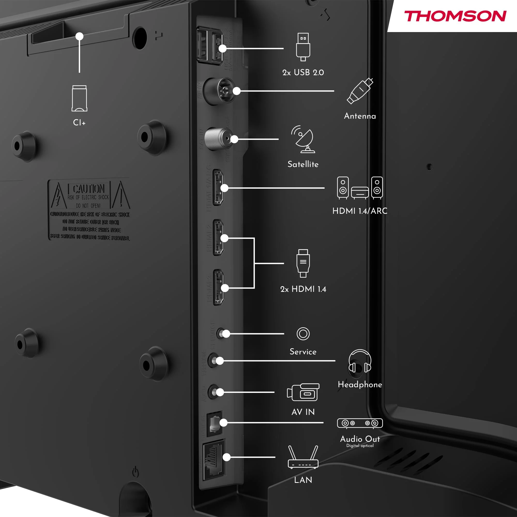 Thomson 24 Zoll (60cm) HD LED Smart TV, Wi-Fi, Sprachsteuerung, HDR10, Dolby Audio, Triple-Tuner (Kabel/Satellit/Antenne), HDMI, USB, 1.5GB RAM, 8GB Flash – 24HT2S15 - Image 9