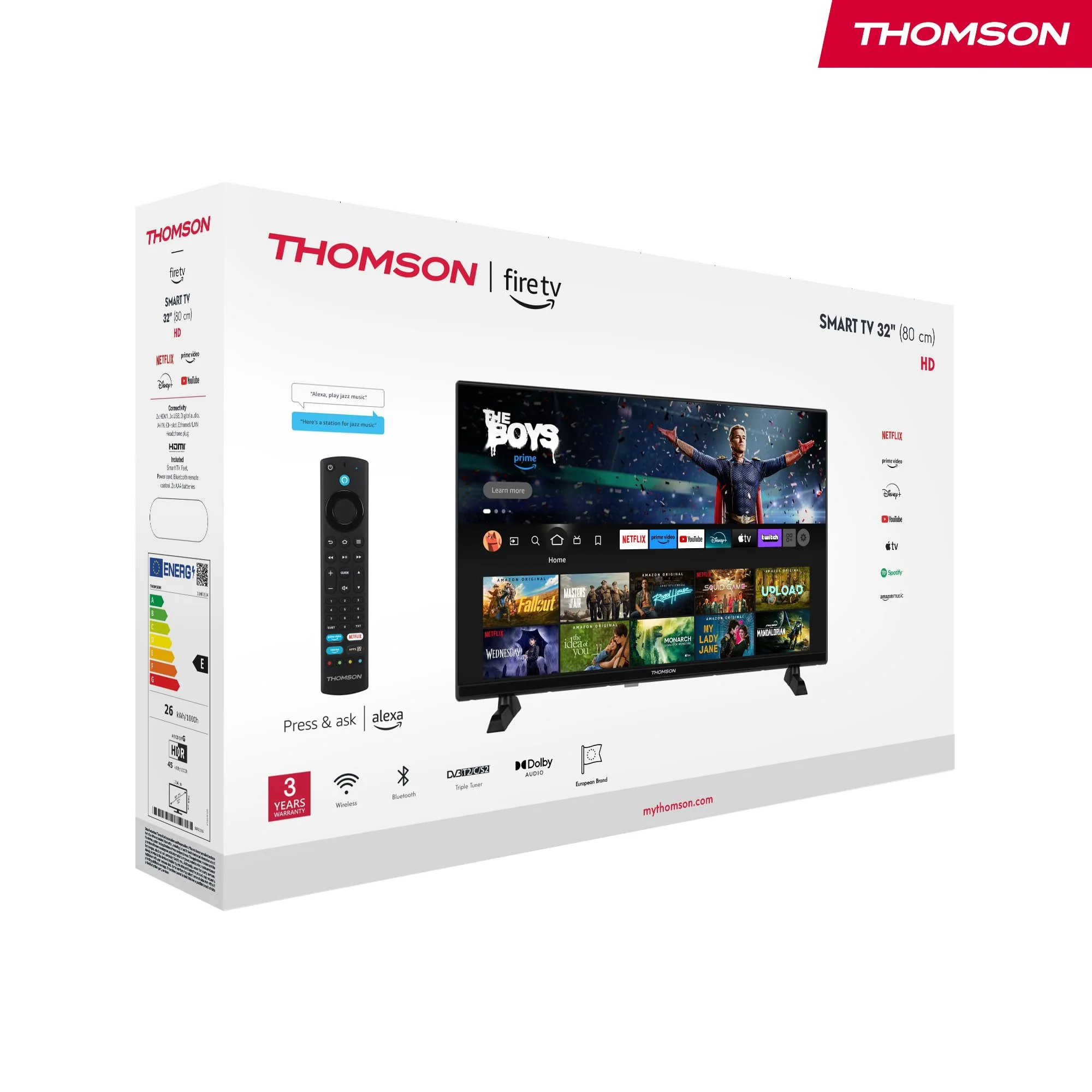 Thomson 32'' (80 cm) HD – LED Fire TV – Alexa-Sprachsteuerung, AirPlay-Unterstützung, Triple Tuner, Bluetooth, HDMI, USB-Anschlüsse, AV IN und CI+ – 32HF2S34 – 2024 - Image 19