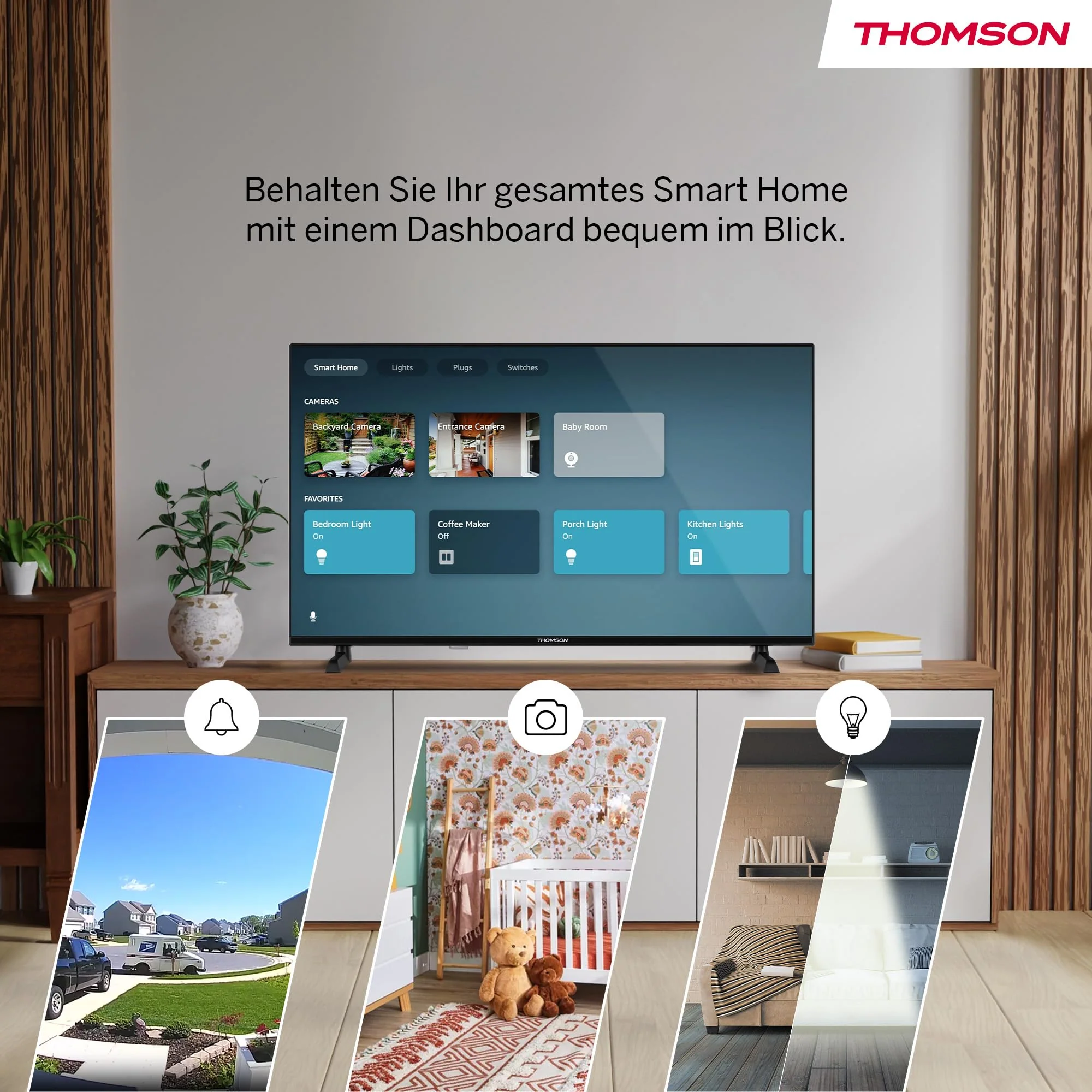 Thomson 32'' (80 cm) HD – LED Fire TV – Alexa-Sprachsteuerung, AirPlay-Unterstützung, Triple Tuner, Bluetooth, HDMI, USB-Anschlüsse, AV IN und CI+ – 32HF2S34 – 2024 - Image 4