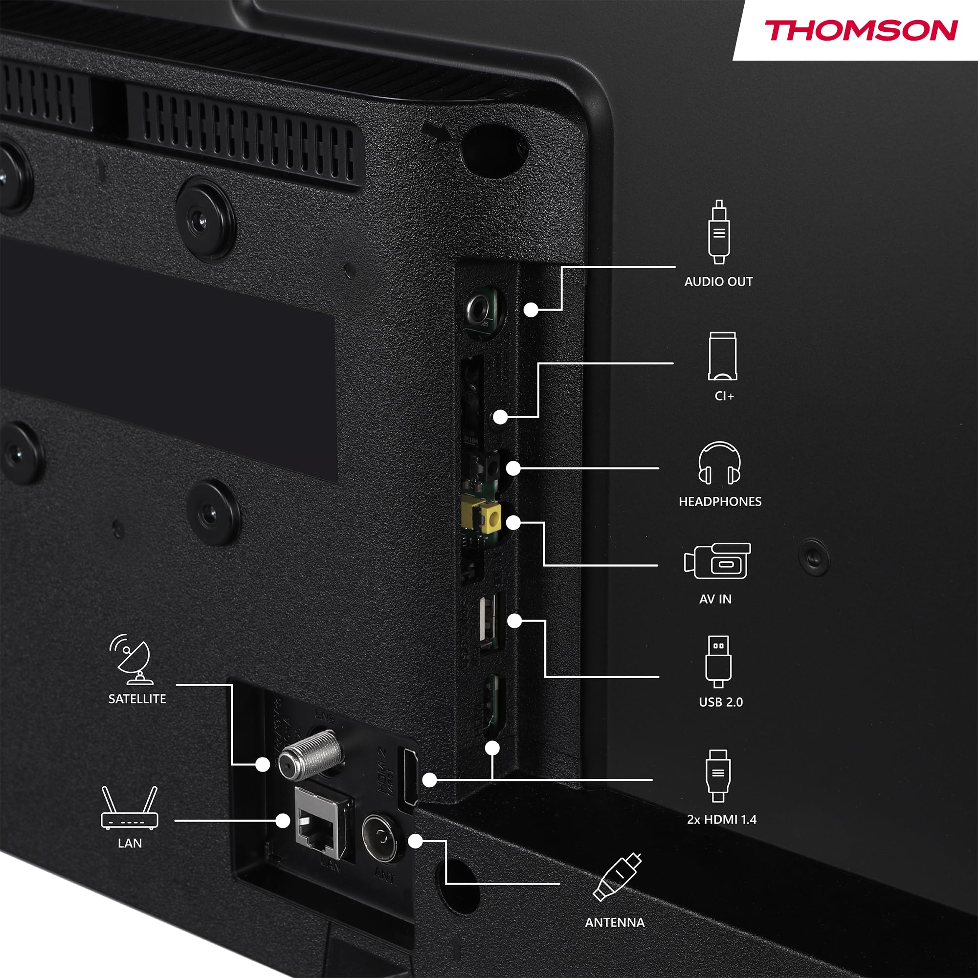 Thomson 32'' (80 cm) HD – LED Fire TV – Alexa-Sprachsteuerung, AirPlay-Unterstützung, Triple Tuner, Bluetooth, HDMI, USB-Anschlüsse, AV IN und CI+ – 32HF2S34 – 2024 - Image 8
