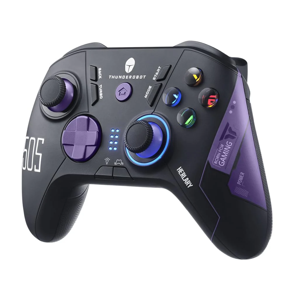 Thunderobot G50S 1000HZ Controller PC Wireless für Windows PC,Switch,IOS&Android,6 Programmierbare Tasten,PC Controller Gaming mit Hall-Effekt-Joysticks&Trigger/Gyroskop (Schwarz, G50S) - Image 3