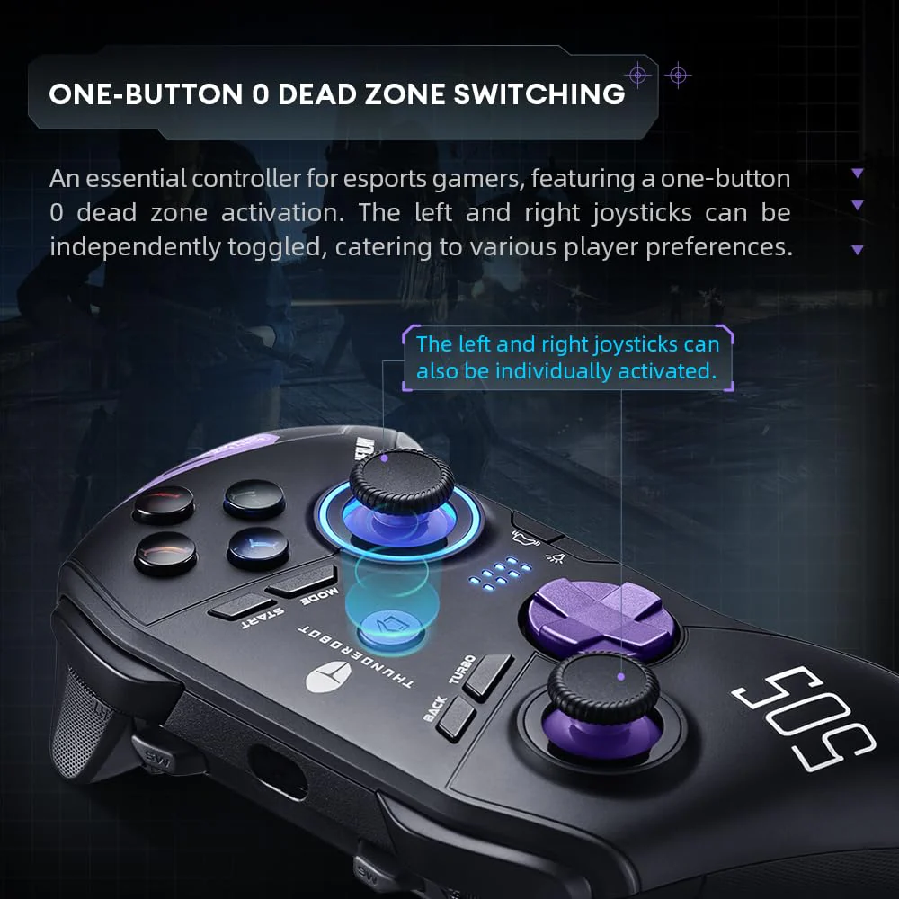 Thunderobot G50S 1000HZ Controller PC Wireless für Windows PC,Switch,IOS&Android,6 Programmierbare Tasten,PC Controller Gaming mit Hall-Effekt-Joysticks&Trigger/Gyroskop (Schwarz, G50S) - Image 4