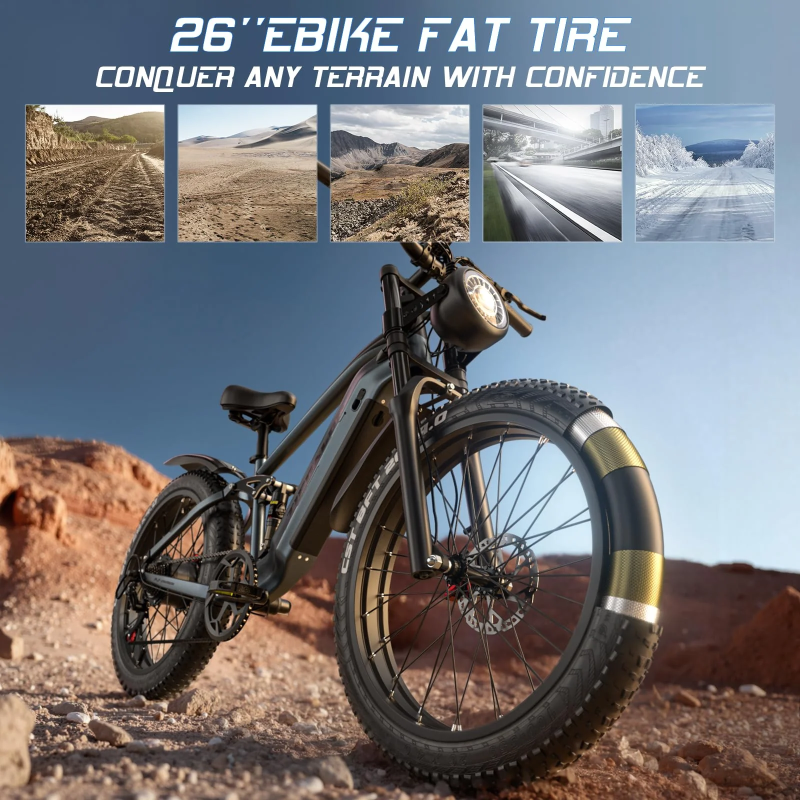 tifgalop Elektrofahrrad für Erwachsene, bürstenloser Hochfrequenzmotor, Doppel-Amortisierung, herausnehmbarer 48V18AH-Akku, maximale Reichweite 45-90 km, 26-Zoll-Mountainbike - Image 2
