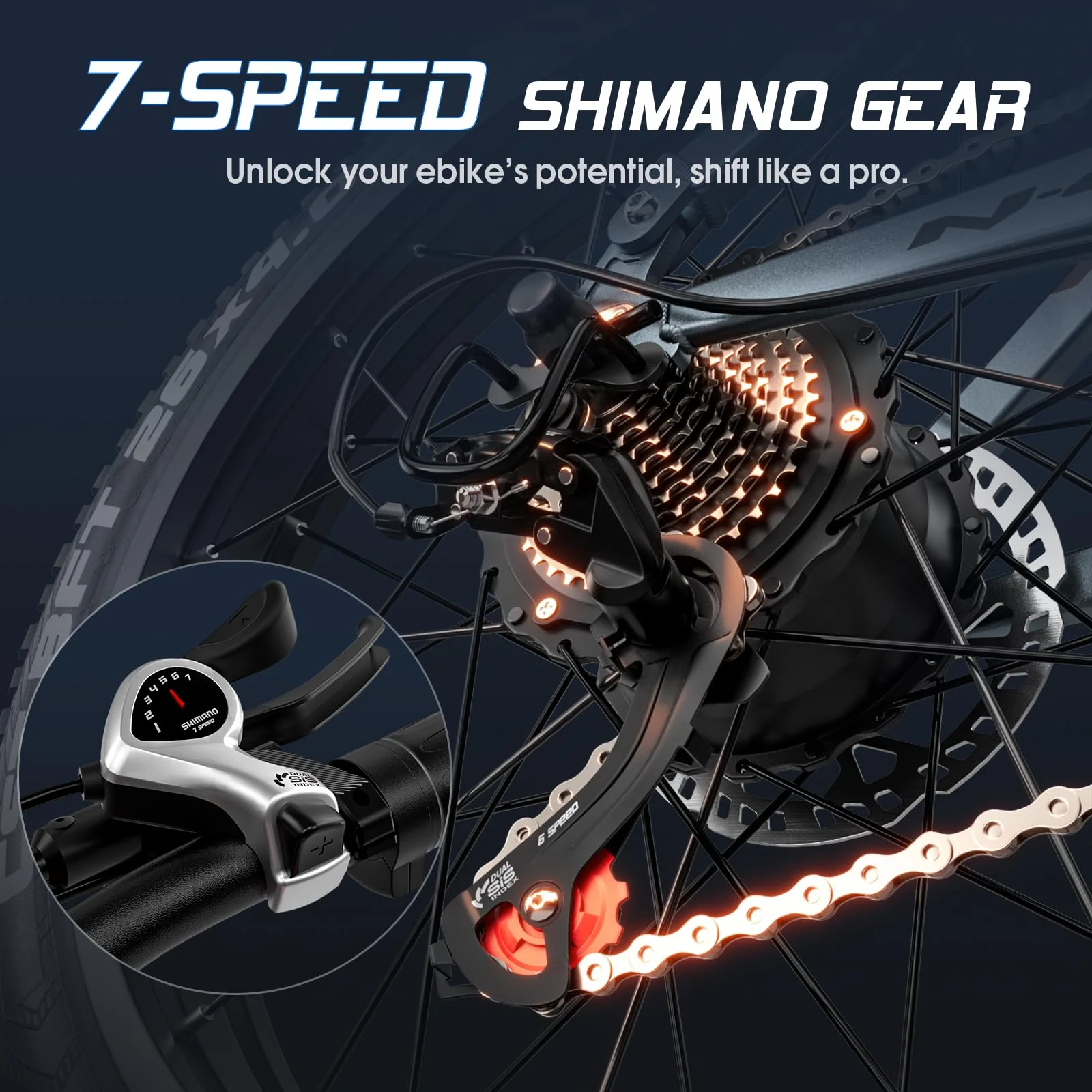 tifgalop Elektrofahrrad für Erwachsene, bürstenloser Hochfrequenzmotor, Doppel-Amortisierung, herausnehmbarer 48V18AH-Akku, maximale Reichweite 45-90 km, 26-Zoll-Mountainbike - Image 5