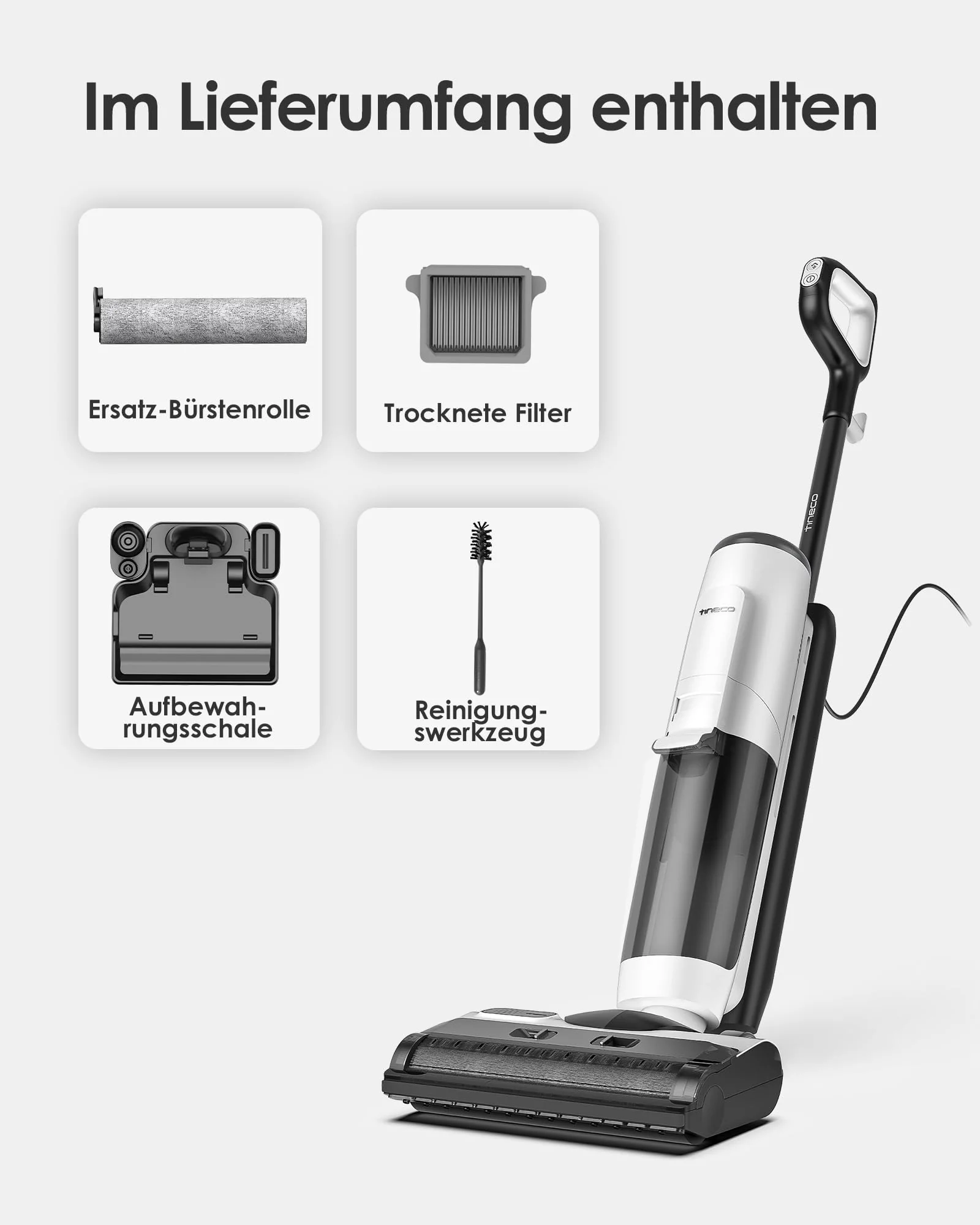 Tineco Floor ONE S5 STEAM Smart Nass-Trocken-Staubsauger, Nass Trockensauger mit LED Anzeige iLoop Selbstreinigung Wischsauger Dampfreiniger für Hartböden, Klebrige Verschmutzungen - Image 2