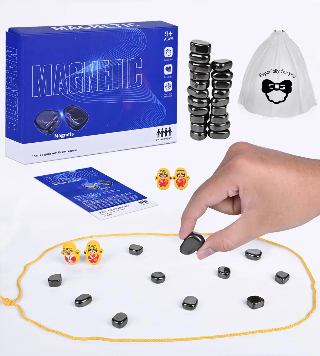 Tisch-Magnetspielzeug Magnetstein-Brettspiel Schachspiel Lernspiel Checkers-Spielzeug für die Familie Weihnachtsfeier Tragbares Magnetstein-Brettspie