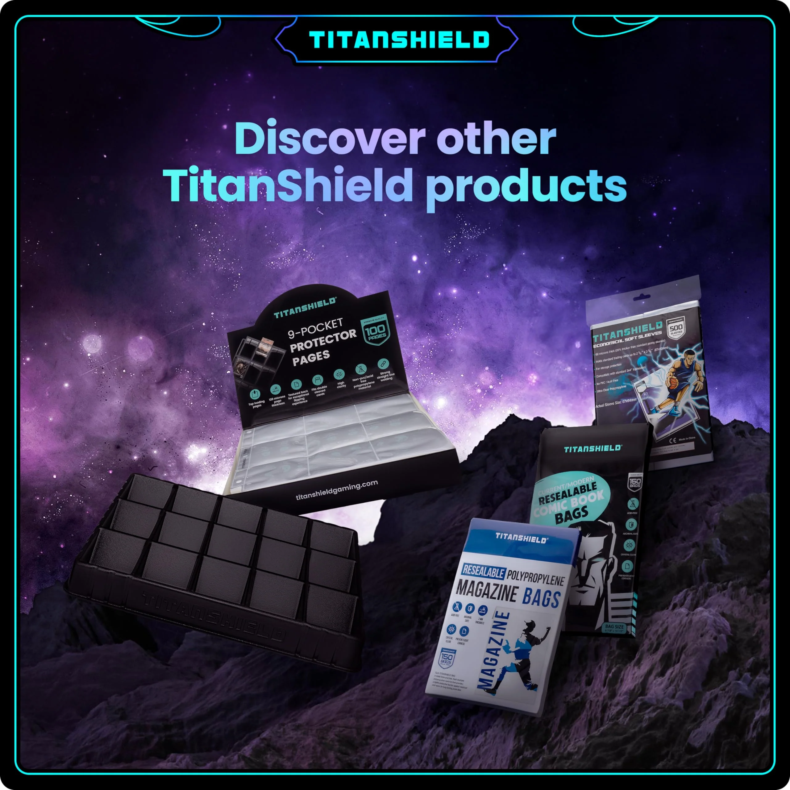 TitanShield (150 Hüllen/Schwarz) Sammelkartenhüllen in Standardgröße Deckschutz für Magic The Gathering MTG, Pokemon, Baseball-Sammlung, Dropmix - Image 2