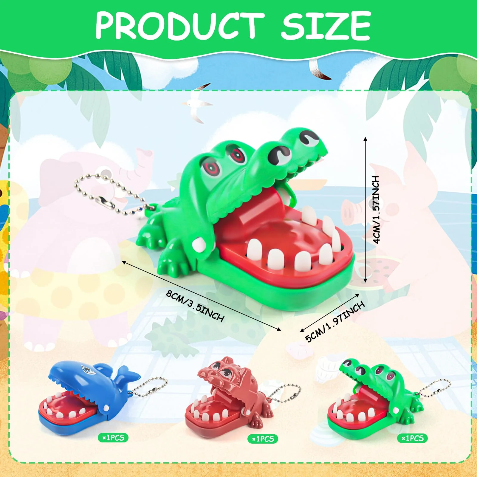 TIVUNORON Spielzeug Krokodil Zähne, 3 Stück Spaß Spielzeug Krokodil Zähne, Klein Croco Doc Spiel, Mini Croco Spiel für Familie Party Geschicklichkeitsspielzeug - Image 7