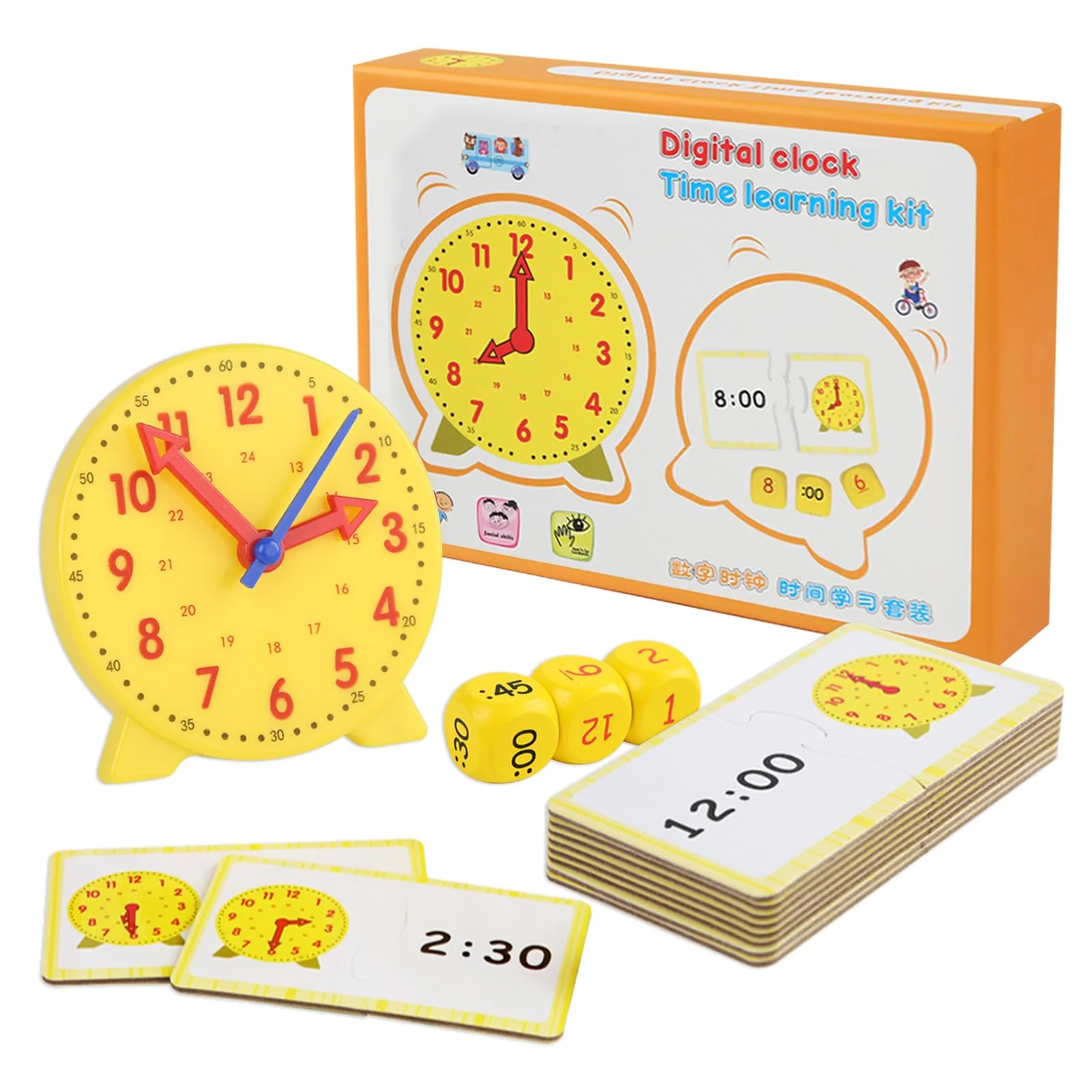 TIVUNORON Uhr zum Lernen für Kinder, Zeitunterrichts Spielzeug für Kinder, Demonstrationsuhr Modell, Geschenke zur Lernuhren für Junge Mädchen