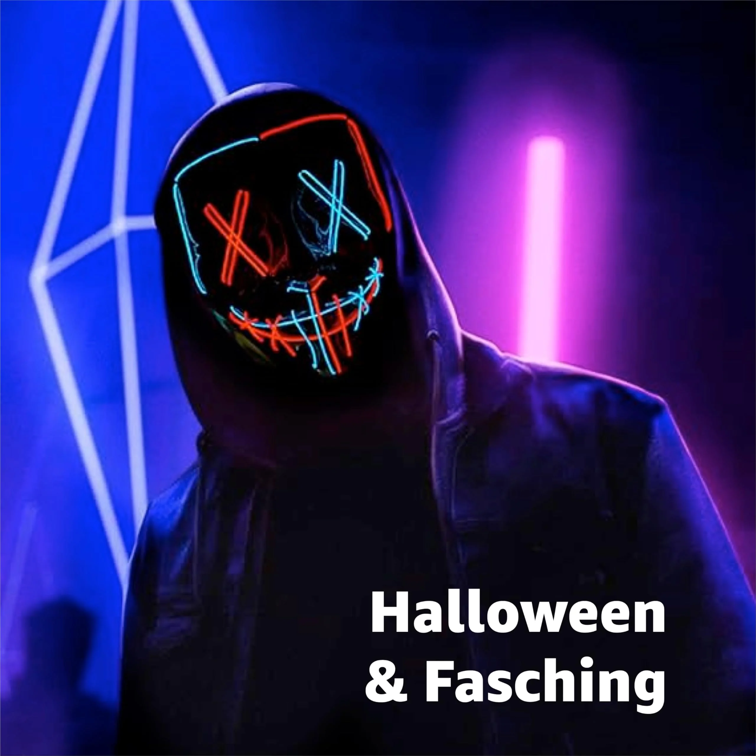 TK Gruppe Timo Klingler LED Grusel Maske - wie aus Purge für Halloween, Fasching & Karneval als Kostüm für Herren & Damen (rot/blau) - Image 2