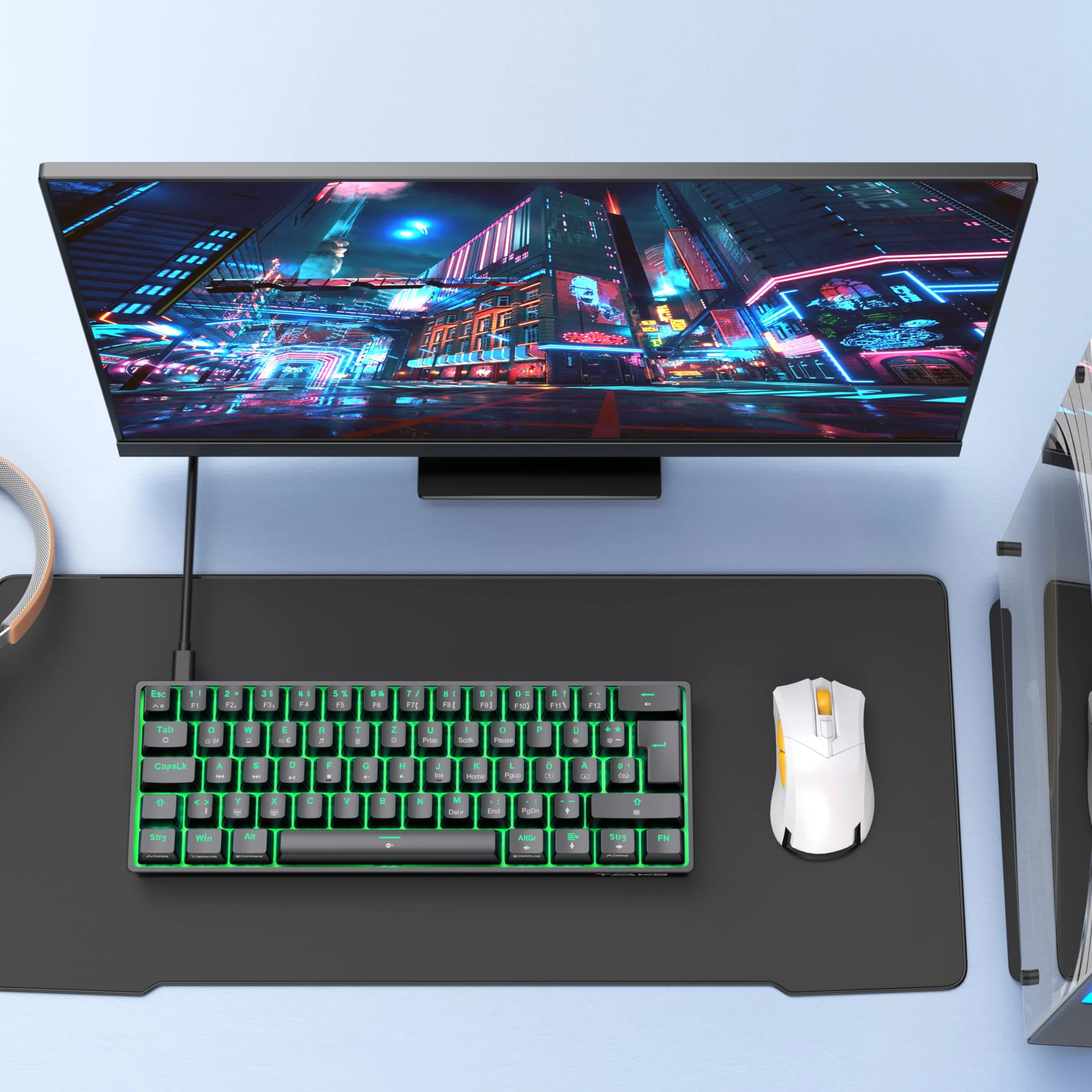 TMKB T61SE Gaming Mechanische Tastatur mit Deutsches QWERTZ Layout,Rote Schalter,Schwarz - Image 5