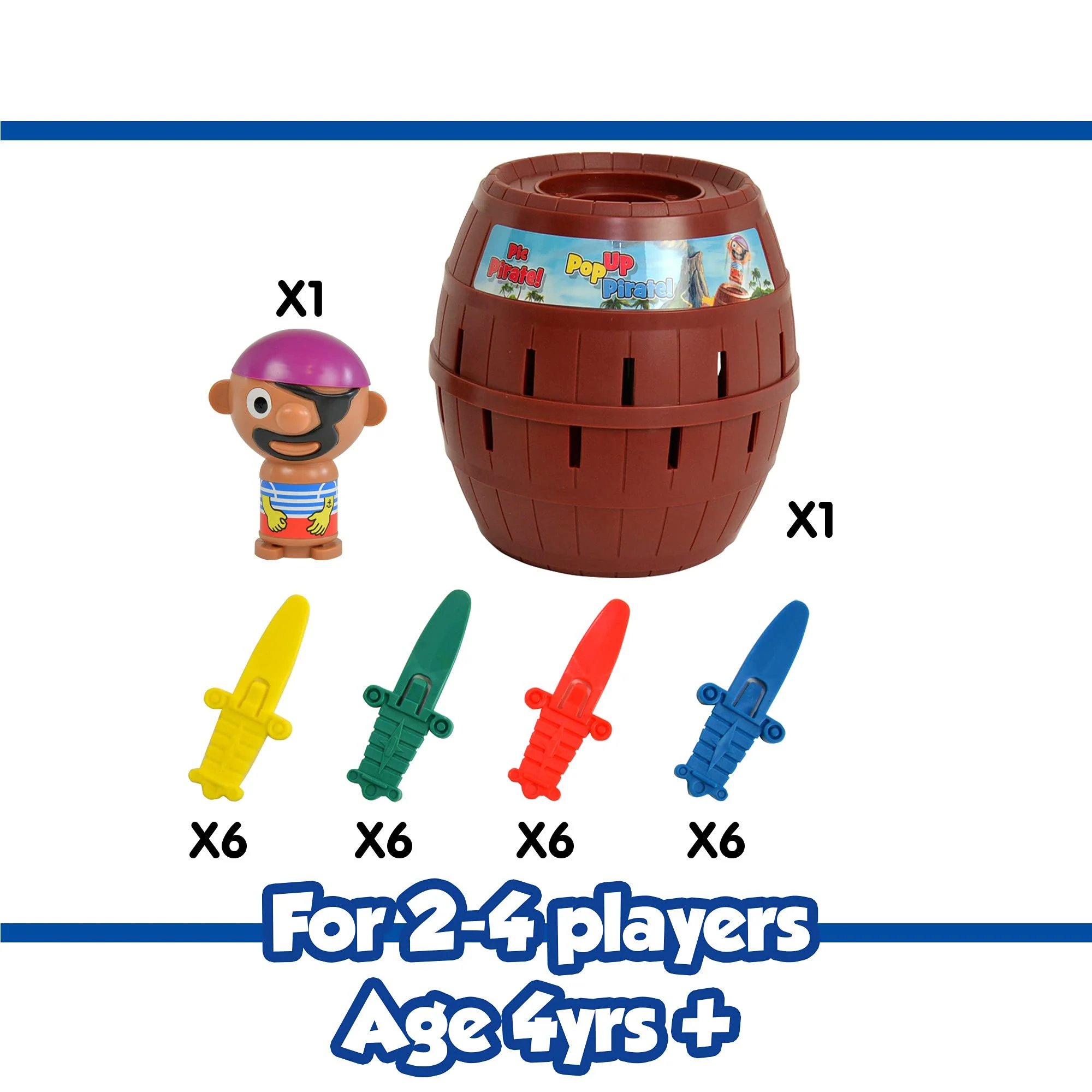 TOMY Offizielles Kinderspiel Pop Up Pirate, Hochwertiges Aktionsspiel für die Familie, Piratenspiel zur Verfeinerung der Geschicklichkeit Ihres Kindes, Popup Spiel - Image 3