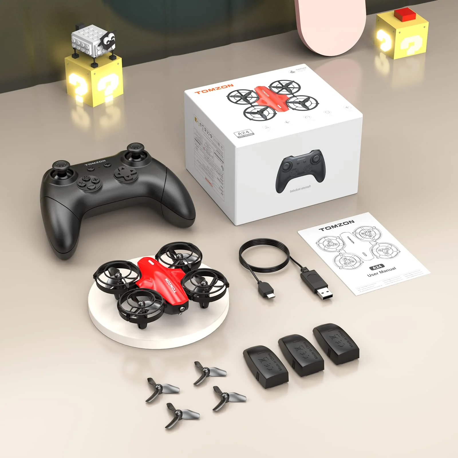 Tomzon mini Drohne für Kinder Anfänger RC Quadrocopter mit 24min Lange Flugzeit, Kampfdrohne mit 360° Propellerschutz, Flugzeug ferngesteuert Spielzeug Drohne Werfen Go/3D Flip/Kreisflug, Nano Drone - Image 2