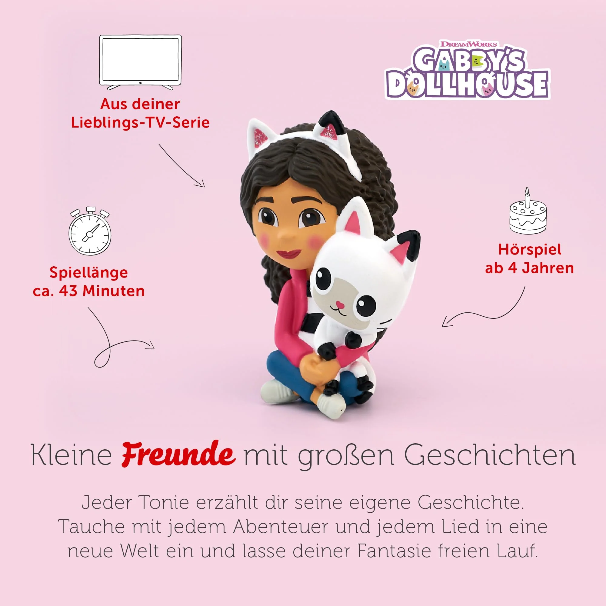 tonies Hörfigur für Toniebox, Gabby's Dollhouse – Das Raumschiff / Gabby hat einen Schluckauf, Hörspiel für Kinder ab 4 Jahren, Spielzeit ca. 43 Minuten - Image 6