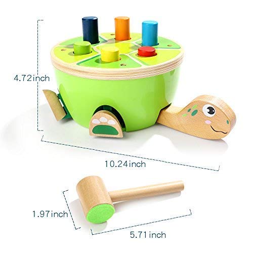 TOP BRIGHT Hammerspiel für Kinder ab 1 Jahre, Langlebiges Holzspielzeug mit Holzhammer, Holz Klopfspiel Geschenk ab 12 Monate Junge Mädchen, Klopfbank ab 1 2 3 Jahr - Image 3