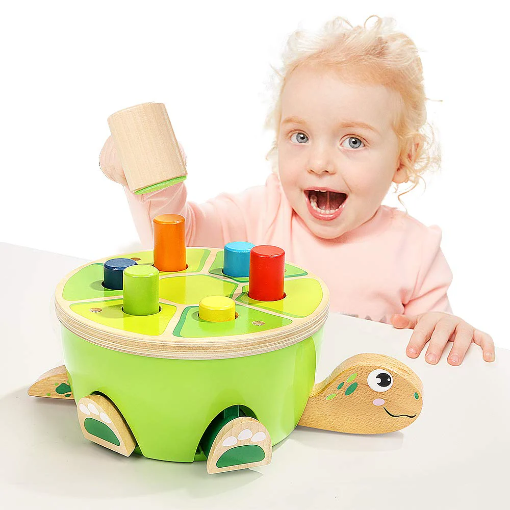 TOP BRIGHT Hammerspiel für Kinder ab 1 Jahre, Langlebiges Holzspielzeug mit Holzhammer, Holz Klopfspiel Geschenk ab 12 Monate Junge Mädchen, Klopfbank ab 1 2 3 Jahr - Image 4