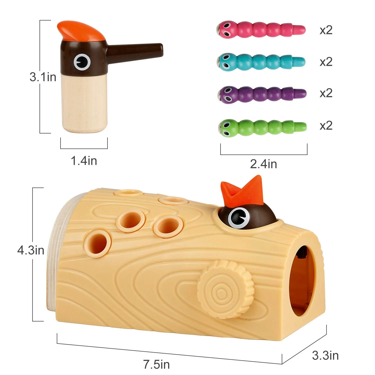 TOP BRIGHT Magnetisches Spielzeug Kinder Spiel ab 2 Jahre, Wurm Fangen Spiel Montessori Lernspielzeug ab 2 3 4 Jahren Jungen und Mädchen Geschenke - Image 3
