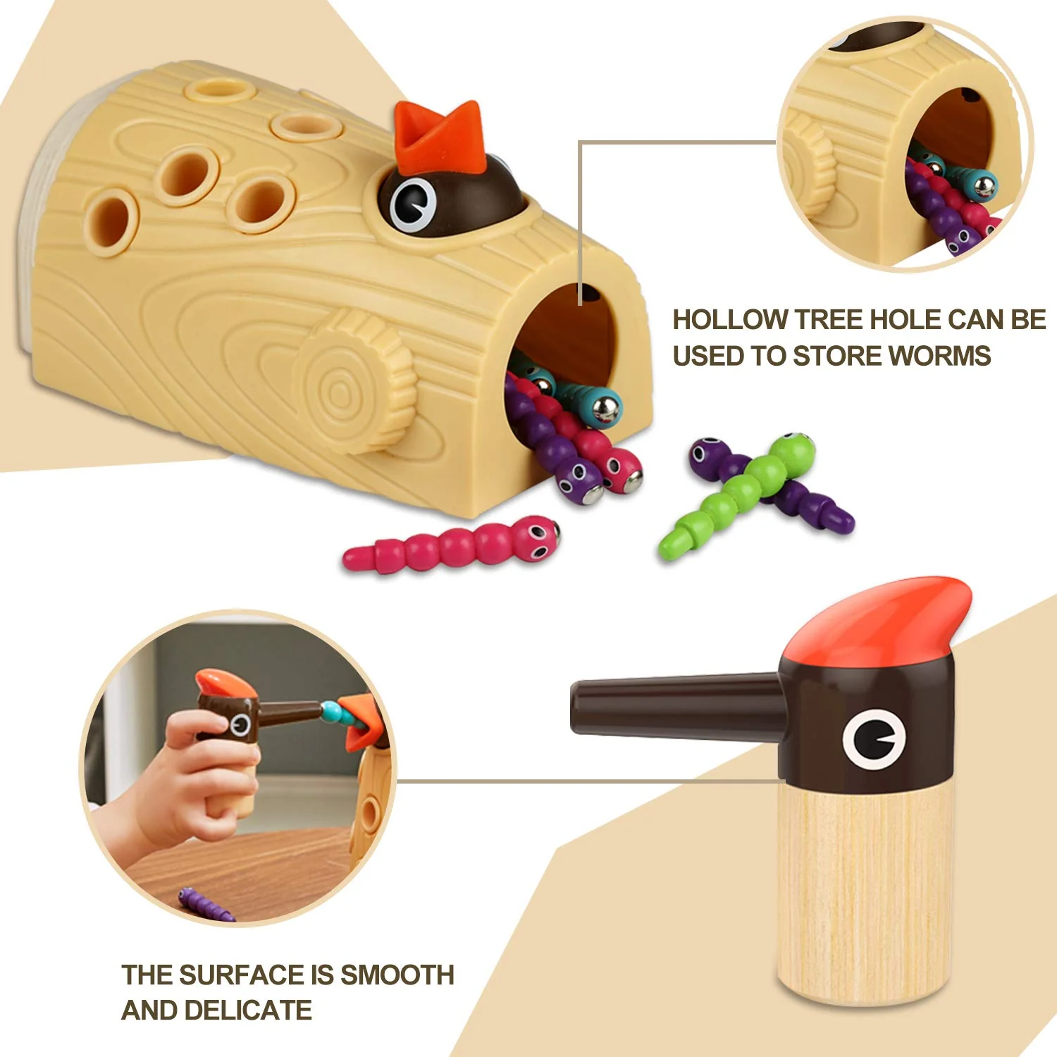 TOP BRIGHT Magnetisches Spielzeug Kinder Spiel ab 2 Jahre, Wurm Fangen Spiel Montessori Lernspielzeug ab 2 3 4 Jahren Jungen und Mädchen Geschenke - Image 4