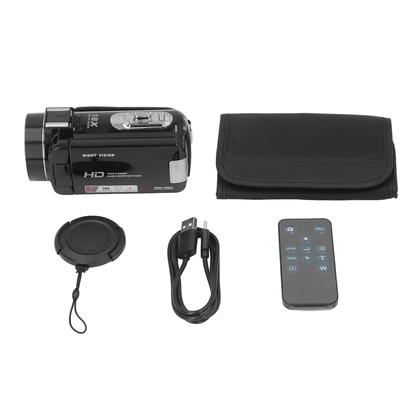 Topiky Videokamera Camcorder, 270 Grad Drehbarer LCD 18 Fach Zoom Camcorder, IR Nachtsicht Vlogging Kamera Recorder, Webcam Videokamera, Digitalkamera mit Pausenfunktion (Black) - Image 5