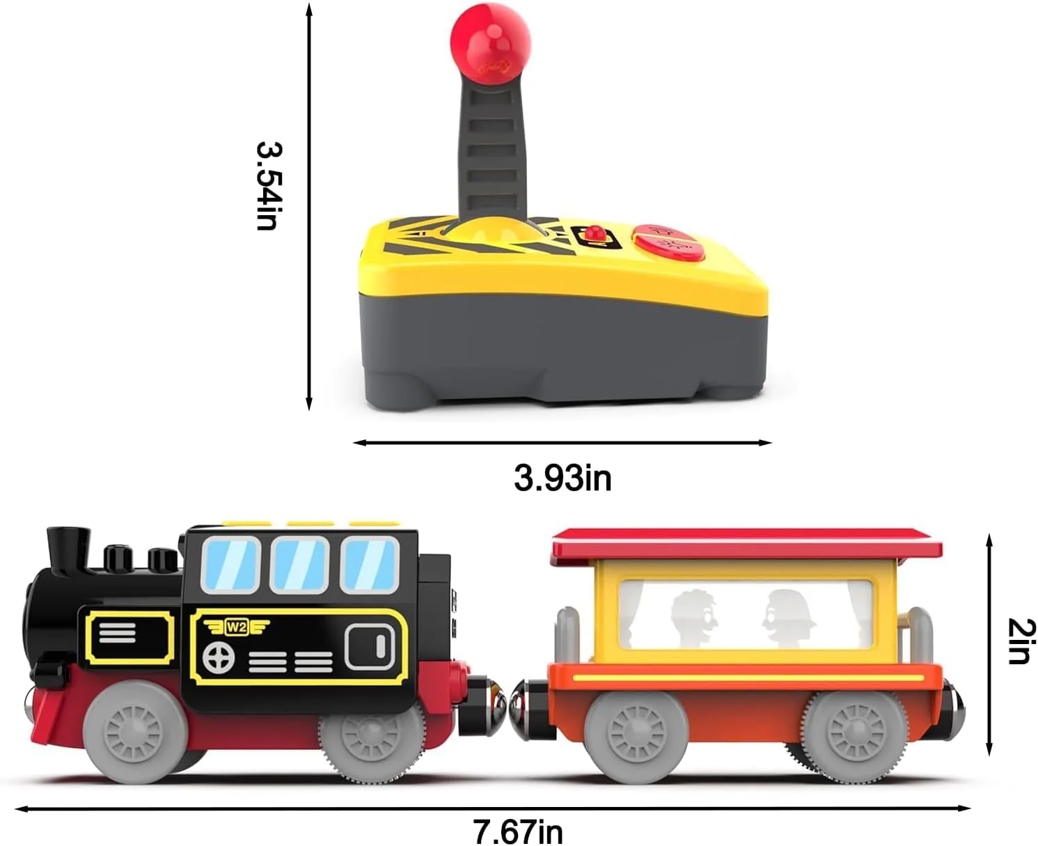 TOPLIVING Motorisierter Zug für Holzschienen, Ferngesteuerter Zug mit magnetischer Verbindung, batteriebetriebener Lokomotivzug für Kleinkinder, kompatibel mit Thomas, Brio, Chuggington - Image 8
