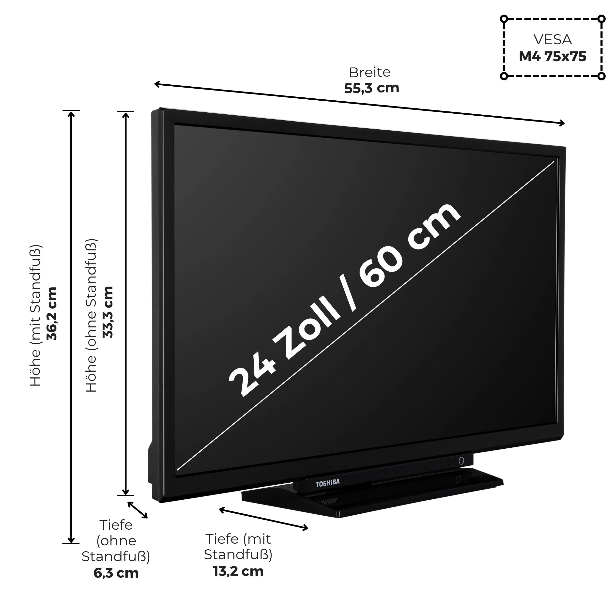 Toshiba Fernseher 24 Zoll Smart TV VIDAA HD Fernseher HDR Smart TV mit Triple-Tuner und Bluetooth, LED TV 24WV3F63DA - Image 11