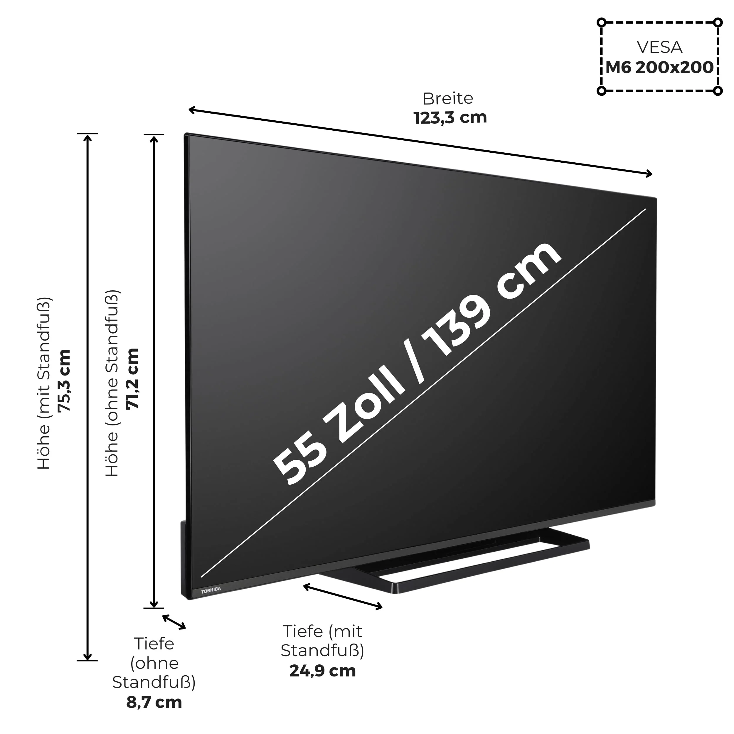 Toshiba Fernseher 55 Zoll Smart TV Fire TV 4K UHD Fernseher Dolby Vision HDR & Dolby Atmos, Sound by Onkyo, Triple-Tuner, LED TV 55UF3F63DAR (2026) - Image 11