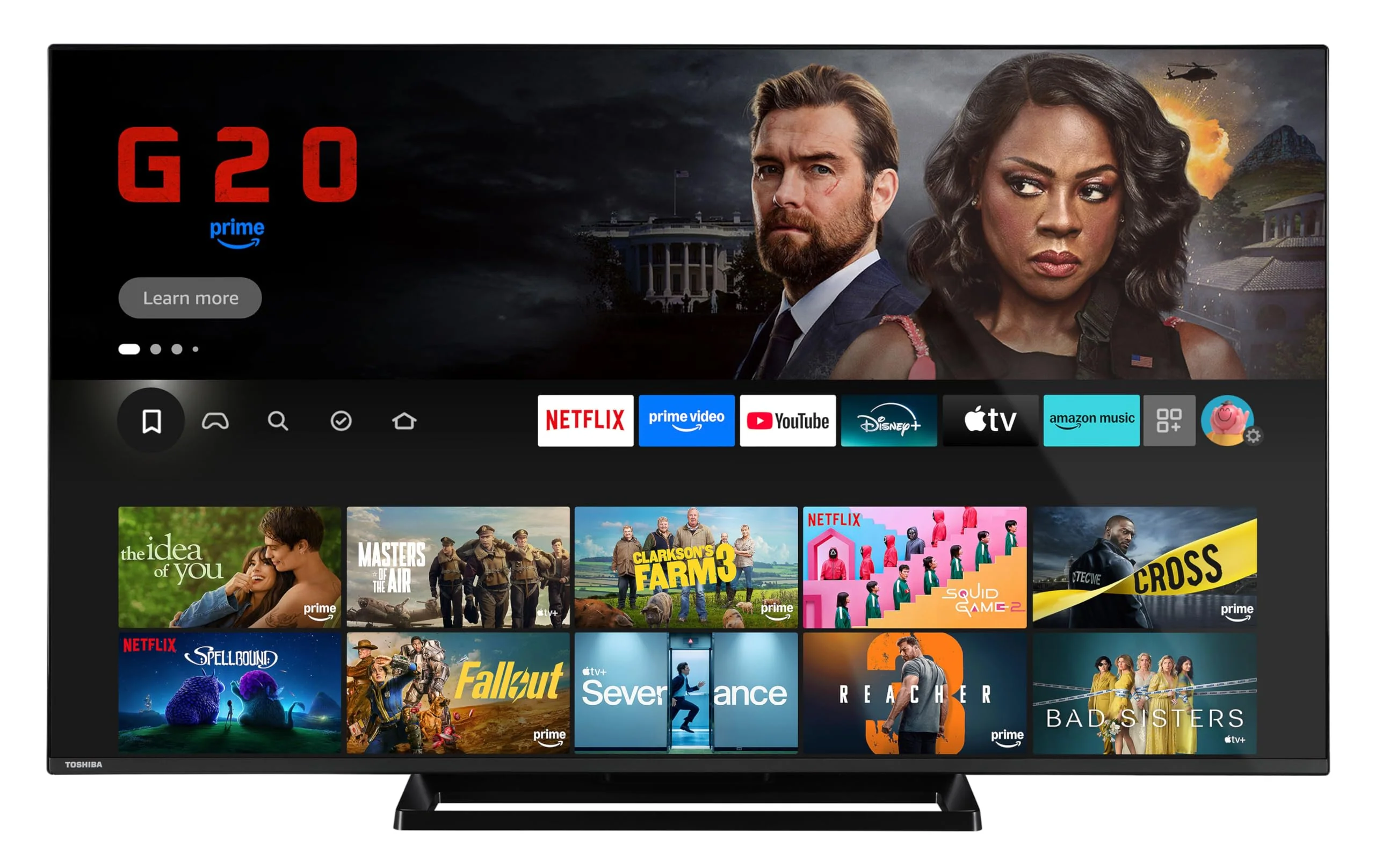 Toshiba Fernseher 55 Zoll Smart TV Fire TV 4K UHD Fernseher Dolby Vision HDR & Dolby Atmos, Sound by Onkyo, Triple-Tuner, LED TV 55UF3F63DAR (2026) - Image 12
