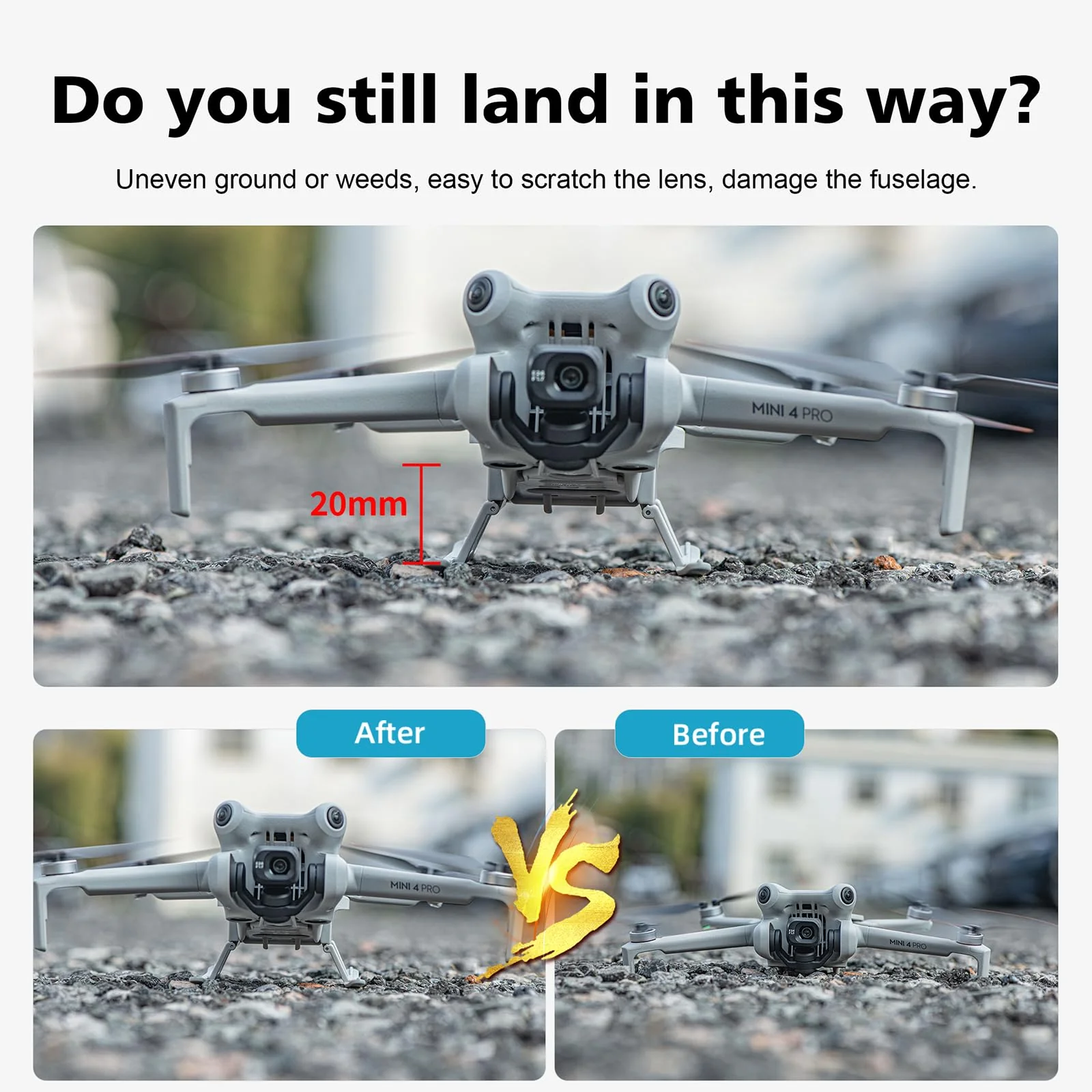 Tosiicop Mini 4 Pro Landefüße Erweiterte Fahrwerk Landegestell Schnellverschluss-Verlängerungsbein Landing Gear für DJI Mini 4 Pro Drohnen Zubehör - Image 6