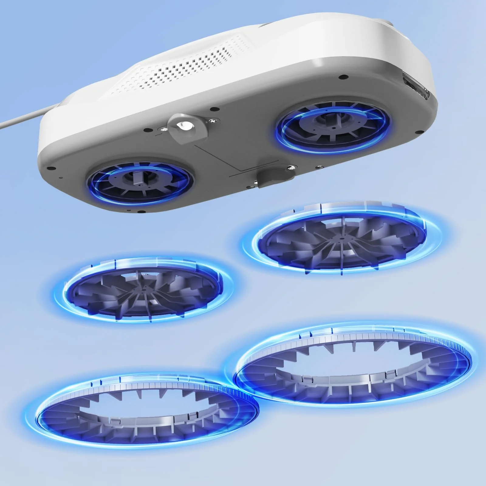 Tosima W5 Fensterputzroboter- Fensterroboter mit doppelter Düse,Einzigartige Variable Frequenzabsaugung, dreifaches Sicherheitssystem, Kantenerkennungsfunktion, intelligente Navigation (Weiß) - Image 2