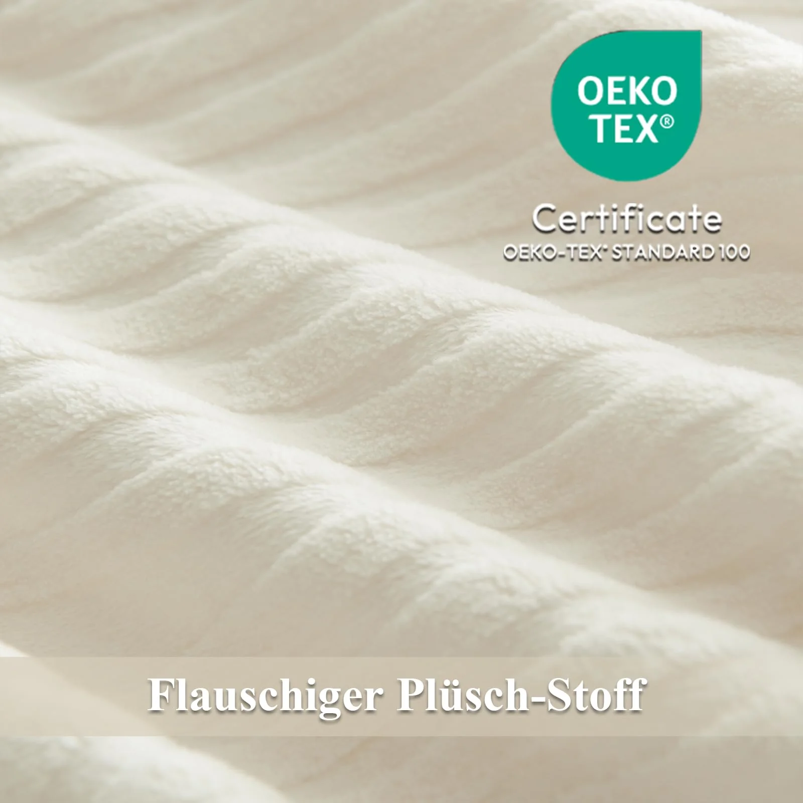 Tospass Plüsch Bettwäsche 220x240cm Beige Jacquard Flanell Samt Biber Bettbezug Warme Cashmere Touch Flauschig Deckenbezug Coral Fleece Winterbettwäsche mit Reißverschluss und 2 Kissenbezug 80x80cm - Image 8